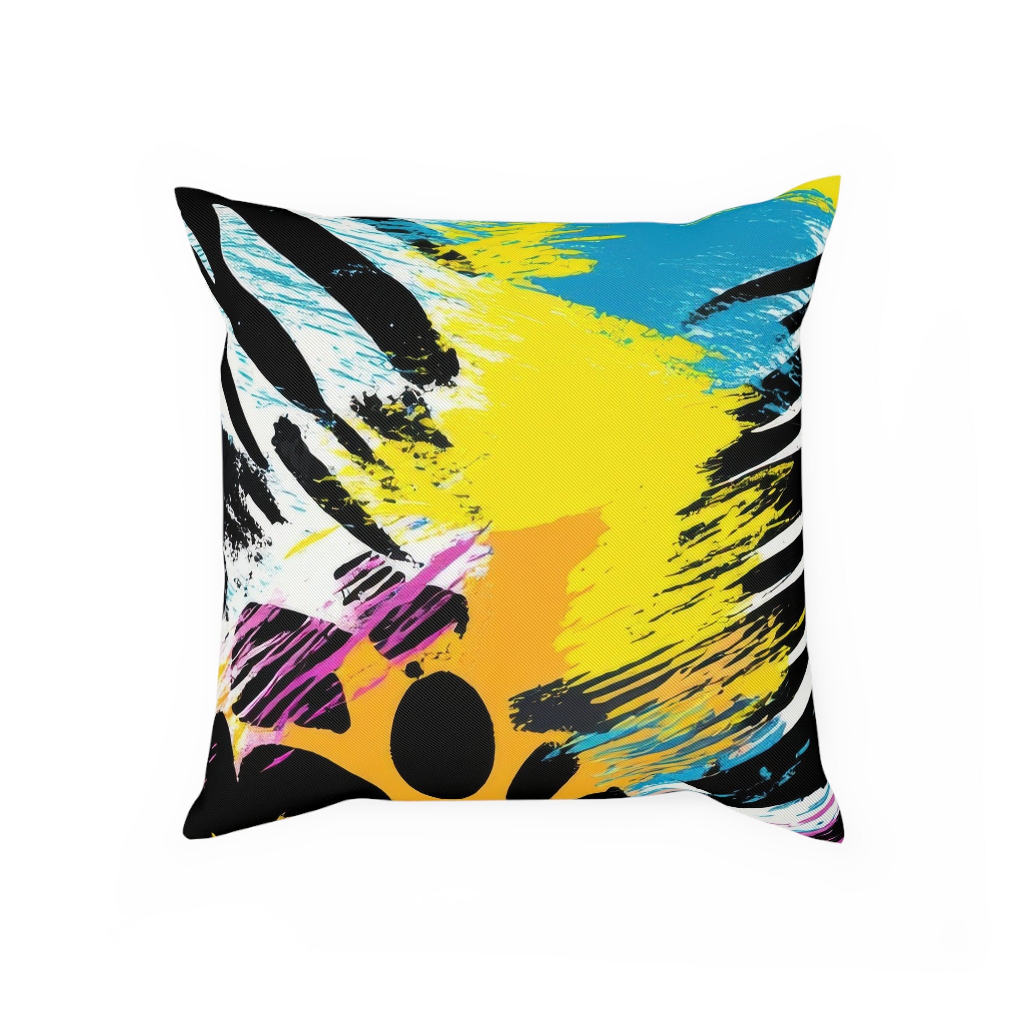 Zebra Stripes x Leopard Print x Paint Splatter Multi-Color Cushion, Artsulli - Art is Long, Life is Short, Home Decor, Size, 15.7" × 15.7", , , , , 17725601637533