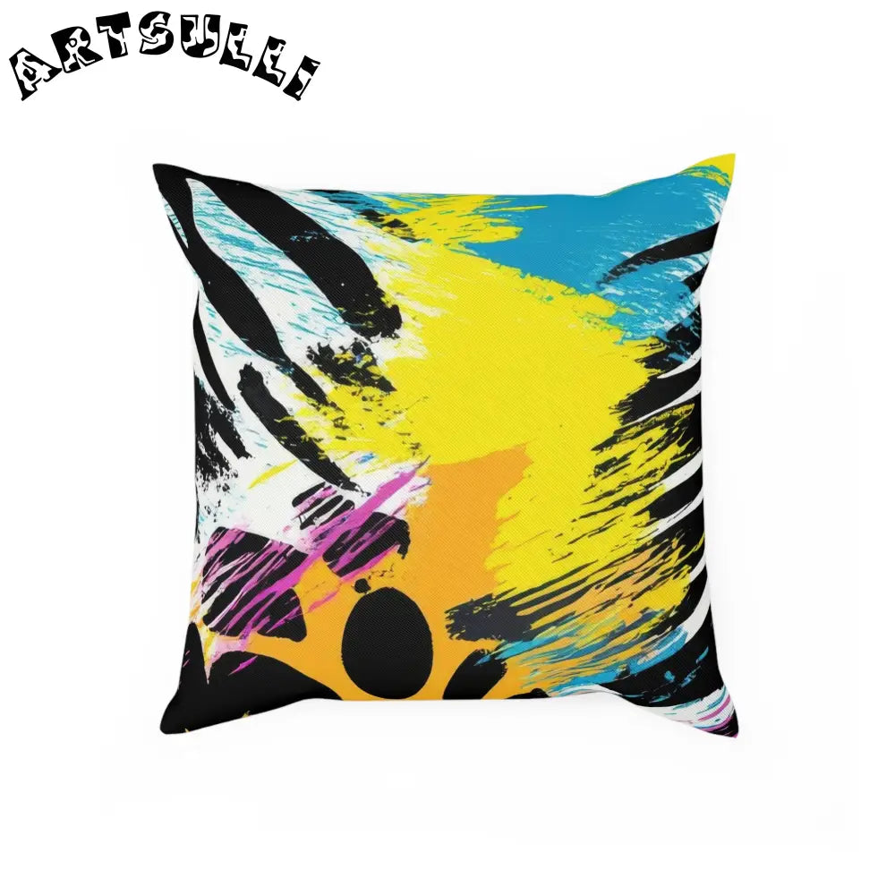 Zebra Stripes x Leopard Print x Paint Splatter Multi-Color Cushion, Artsulli - Art is Long, Life is Short, Home Decor, Size, 15.7" × 15.7", , , , , 17725601637533