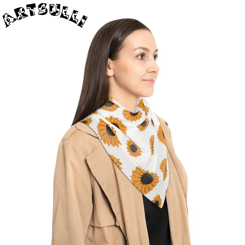 JAKKOUTTHEBXX Sunflowers Poly Scarf JAKKOUTTHEBXX Artsulli - Art