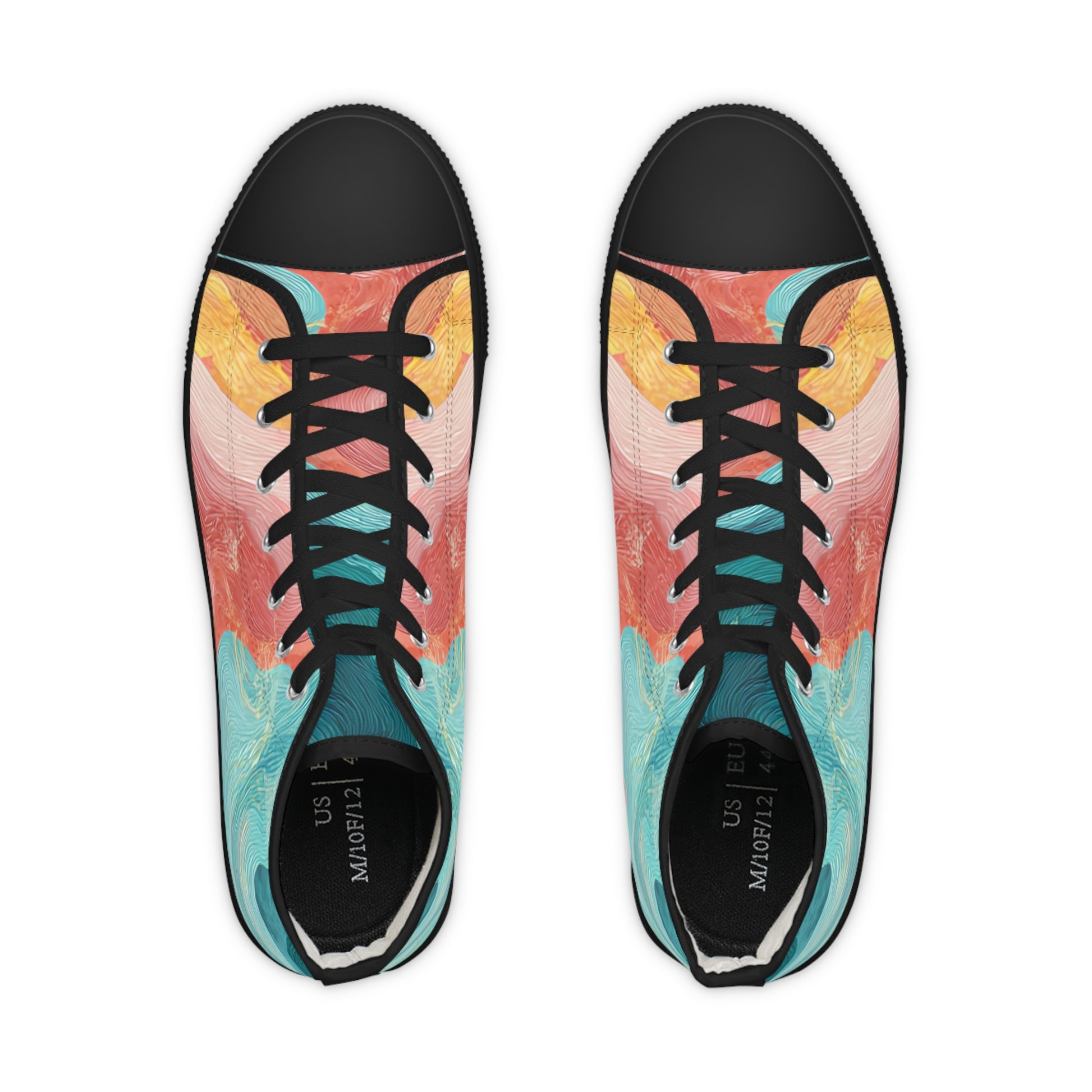 Liquid Marble Spill Men's High Top Sneakers, Artsulli - Art is Long, Life is Short, Shoes, , , , , , , 