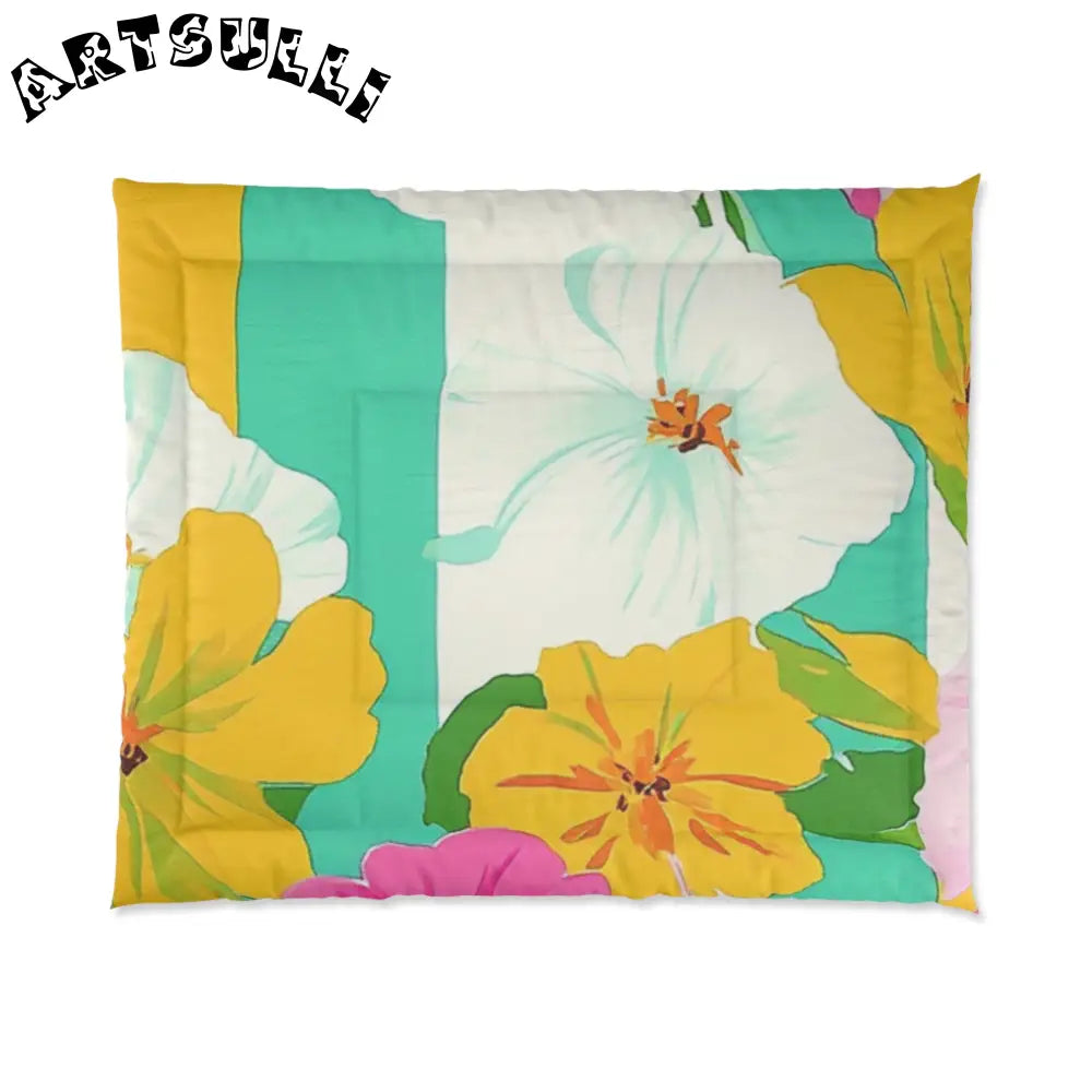 JAKKOUTTHEBXX Colorful Floral Stripe Duvet Cover - JAKKOUTTHEBXX