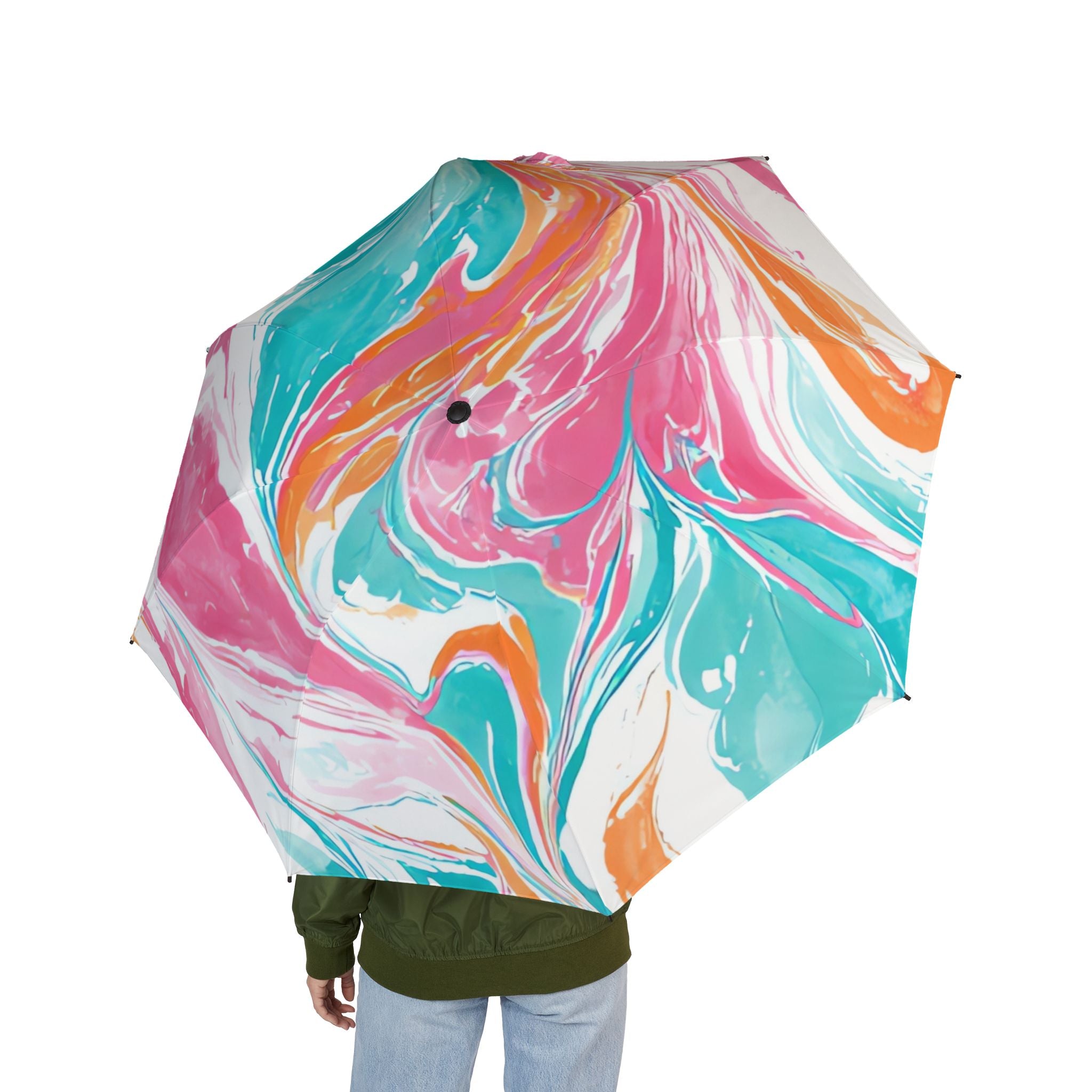 Liquid Pastel Spill Multi-Color Semi-Automatic Foldable Umbrella, Artsulli - Art is Long, Life is Short, Accessories, , , , , , , 