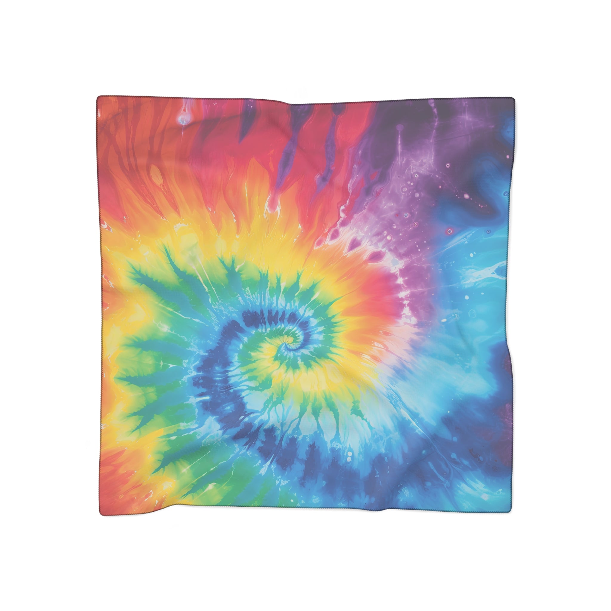 Tie Dye Poly Scarf, Artsulli - Art is Long, Life is Short, Accessories, Color, Poly chiffon, Size, 25" × 25", , , 24549252986680267509