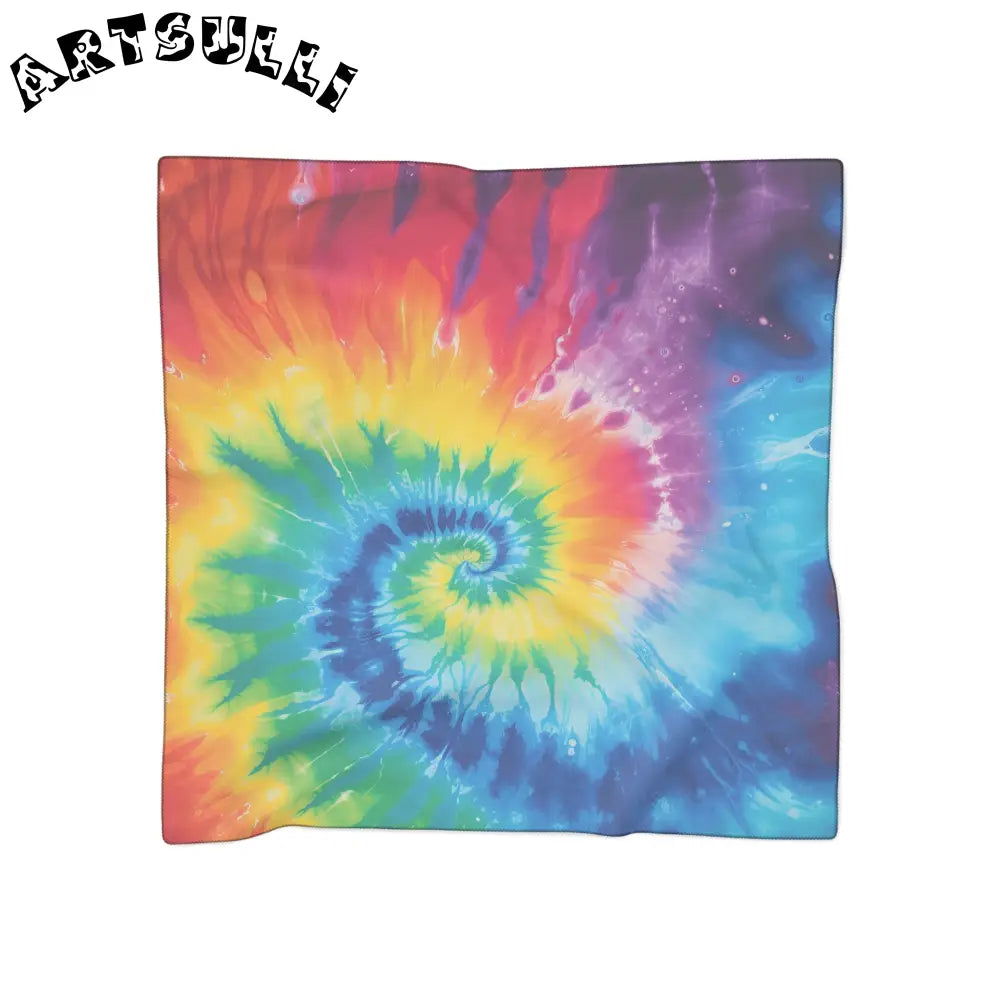 JAKKOUTTHEBXX Rainbow Tie-Dye Spiral Art Printed Scarf 2025