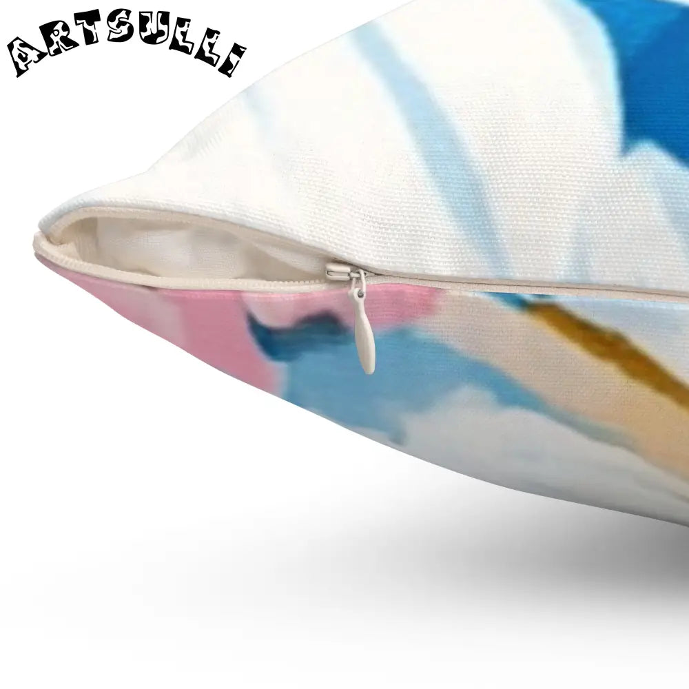 JAKKOUTTHEBXX CDG Daisy Dream Blue Spun Polyester Square Pillow