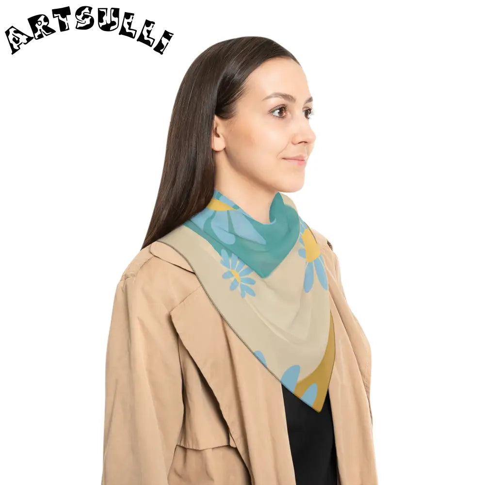 JAKKOUTTHEBXX Psychedelic Floral Hills Multi-Color Poly Scarf