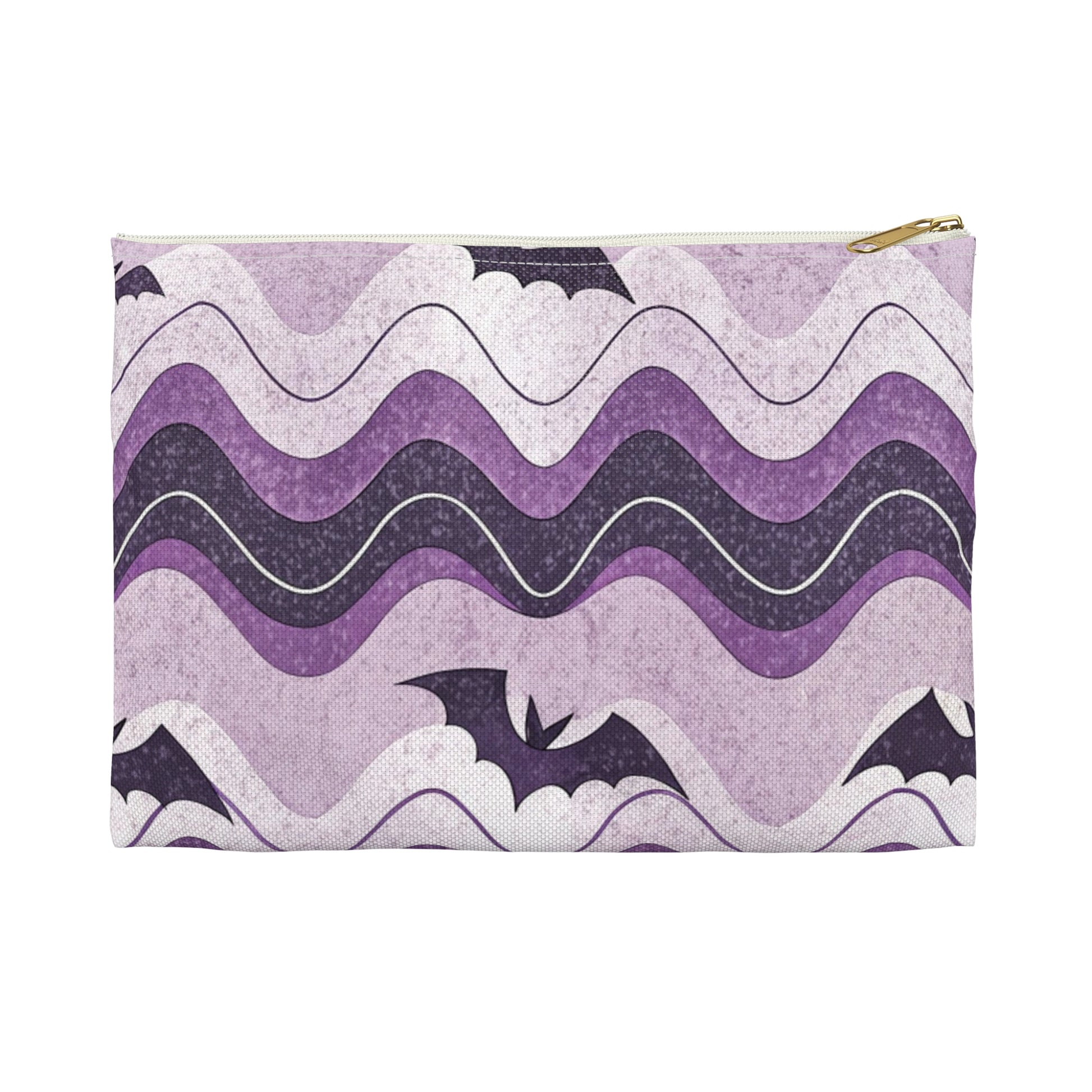 Bat Wave Accessory Pouch, Artsulli - Art is Long, Life is Short, Bags, Size, Small, Color, White zipper, , , 26099057967754