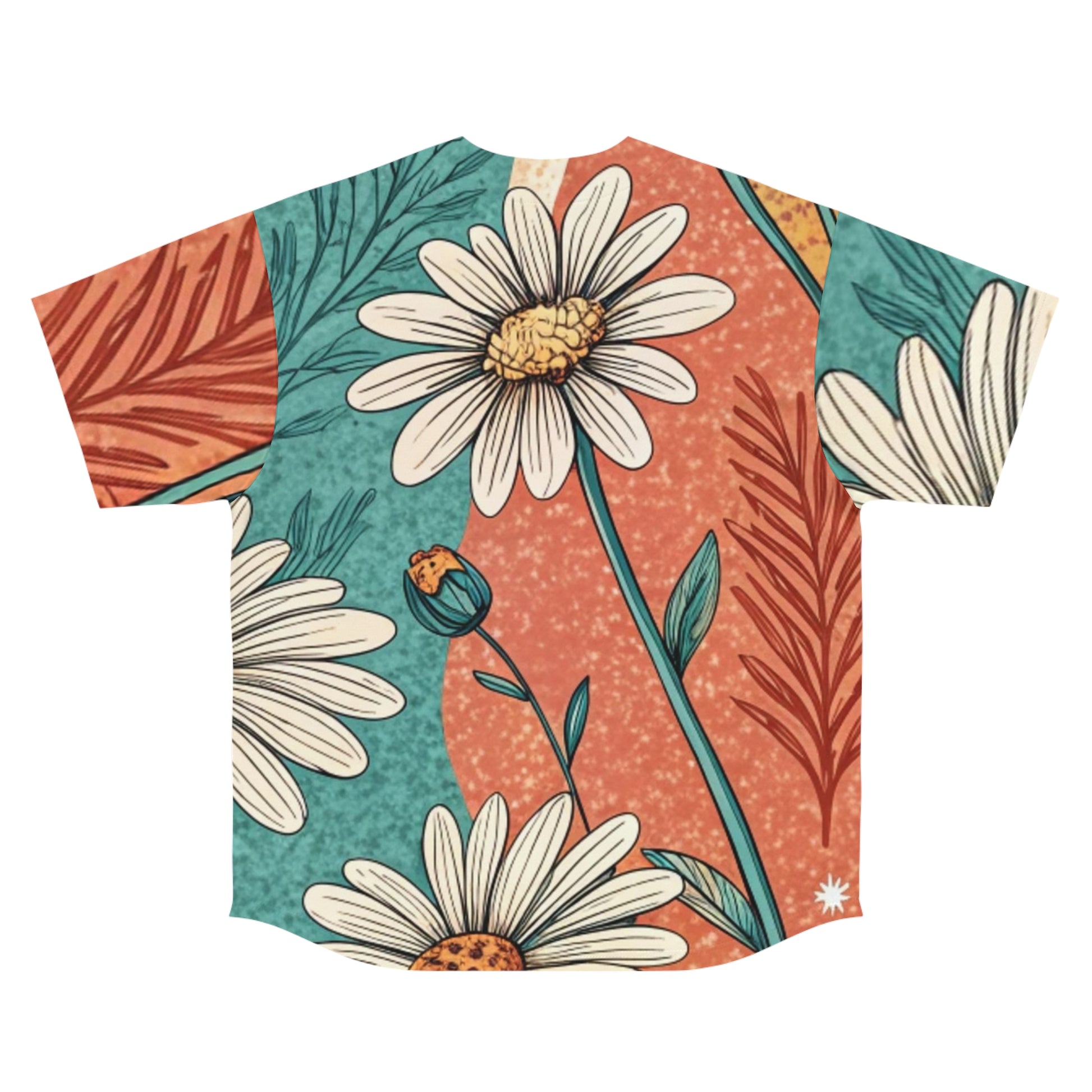 Retro Daisy Dream Men's Baseball Jersey (AOP), Artsulli - Art is Long, Life is Short, All Over Prints, , , , , , , 