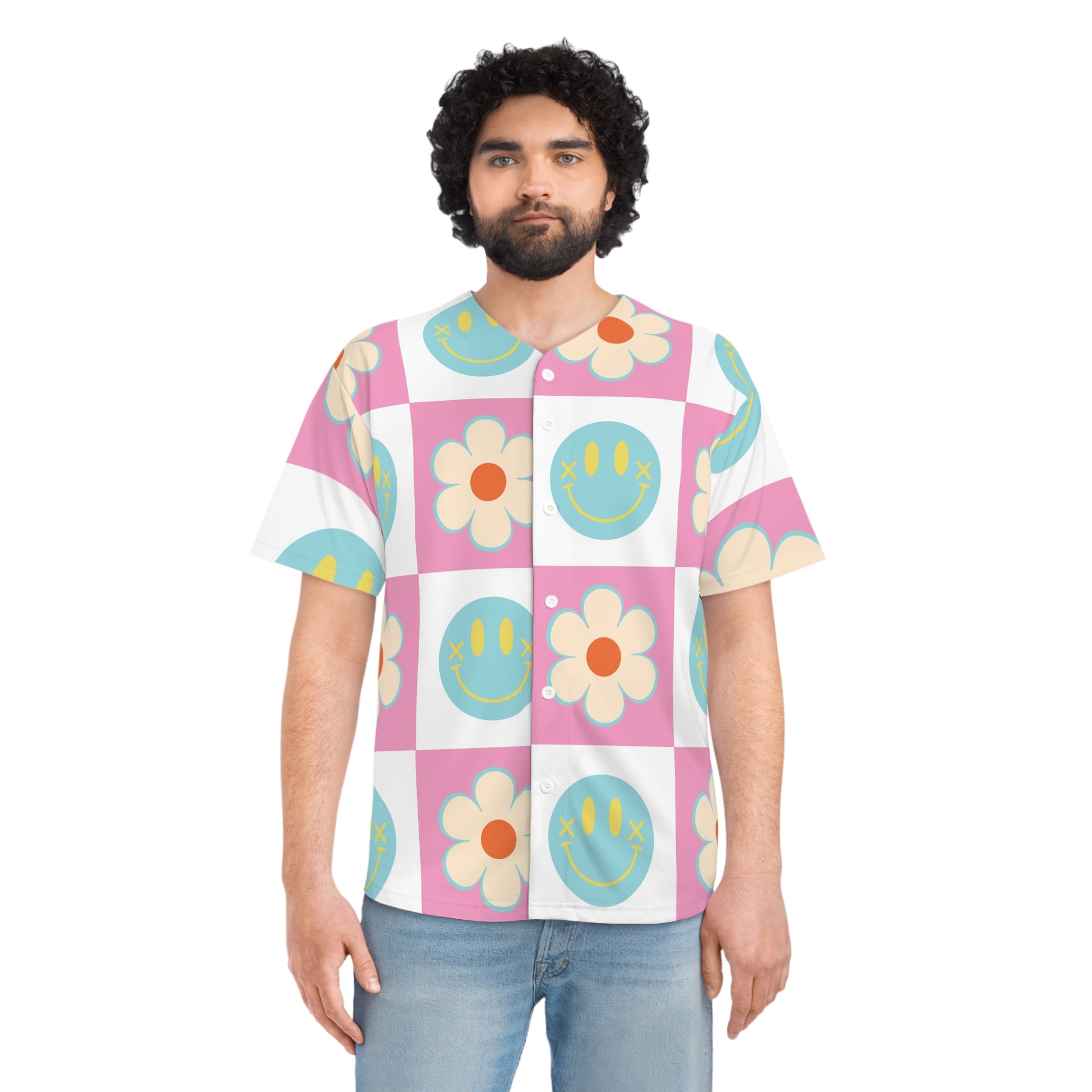 Madotsukis Grin Bloom II Men's Baseball Jersey (AOP), Artsulli - Art is Long, Life is Short, All Over Prints, , , , , , , 