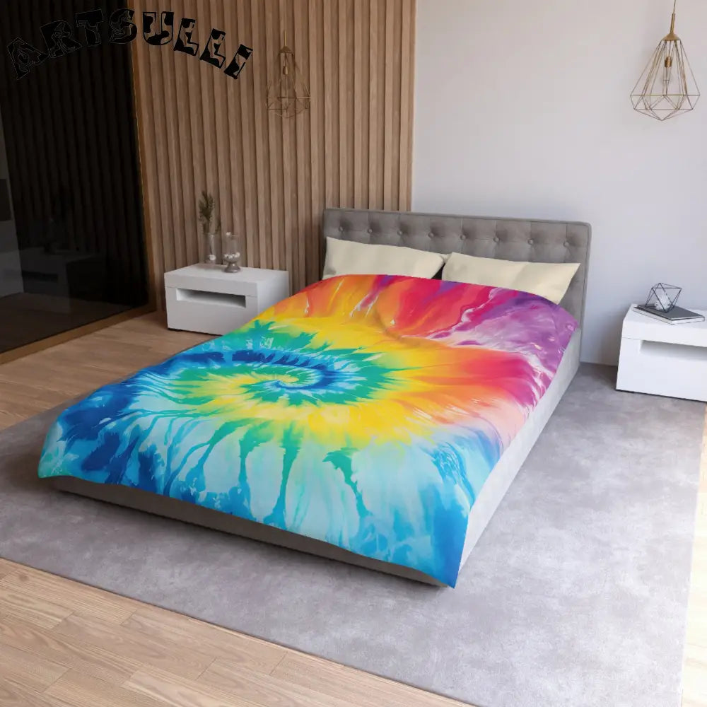 JAKKOUTTHEBXX Tie Dye Spiral Rainbow Duvet Cover 2025