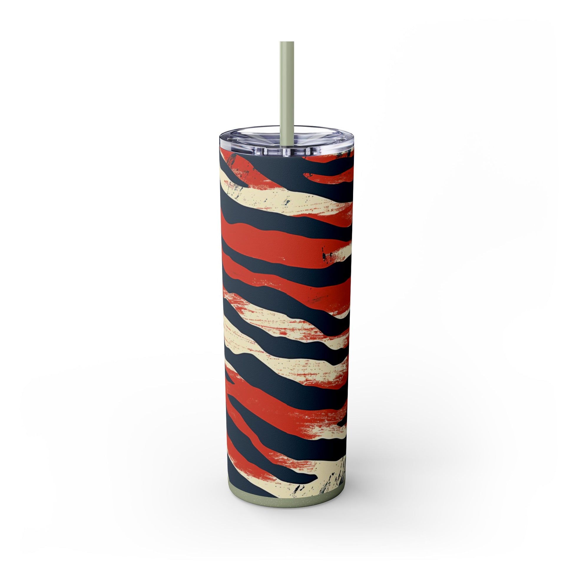 Capricious Tiger Wave Skinny Tumbler with Straw, 20oz, Artsulli - Art is Long, Life is Short, Mug, , , , , , , 