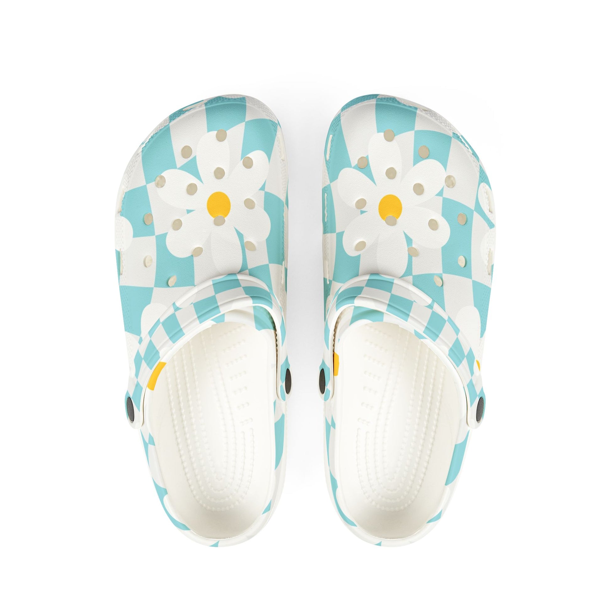 Trippy Check Garden EVA Foam Rubber Shoes (AOP), Artsulli - Art is Long, Life is Short, Shoes, Size, US 6 (Women's), Color, White, , , 99183308452461068370