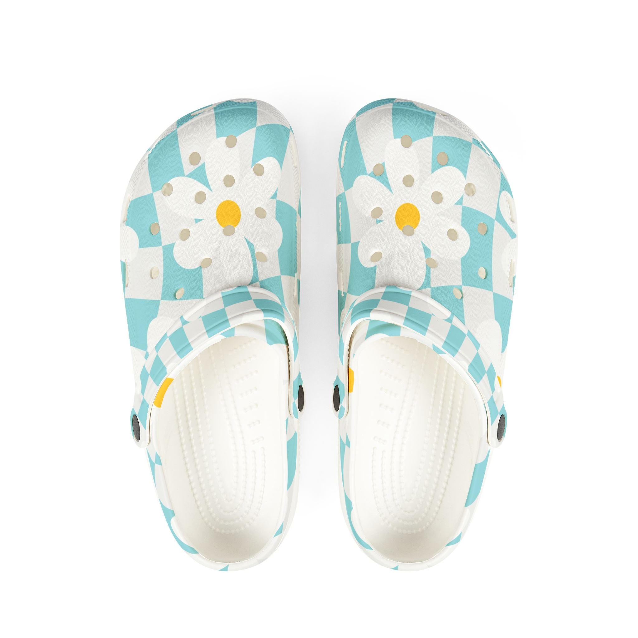 Trippy Check Garden EVA Foam Rubber Shoes (AOP), Artsulli - Art is Long, Life is Short, Shoes, Size, US 6 (Women's), Color, White, , , 99183308452461068370