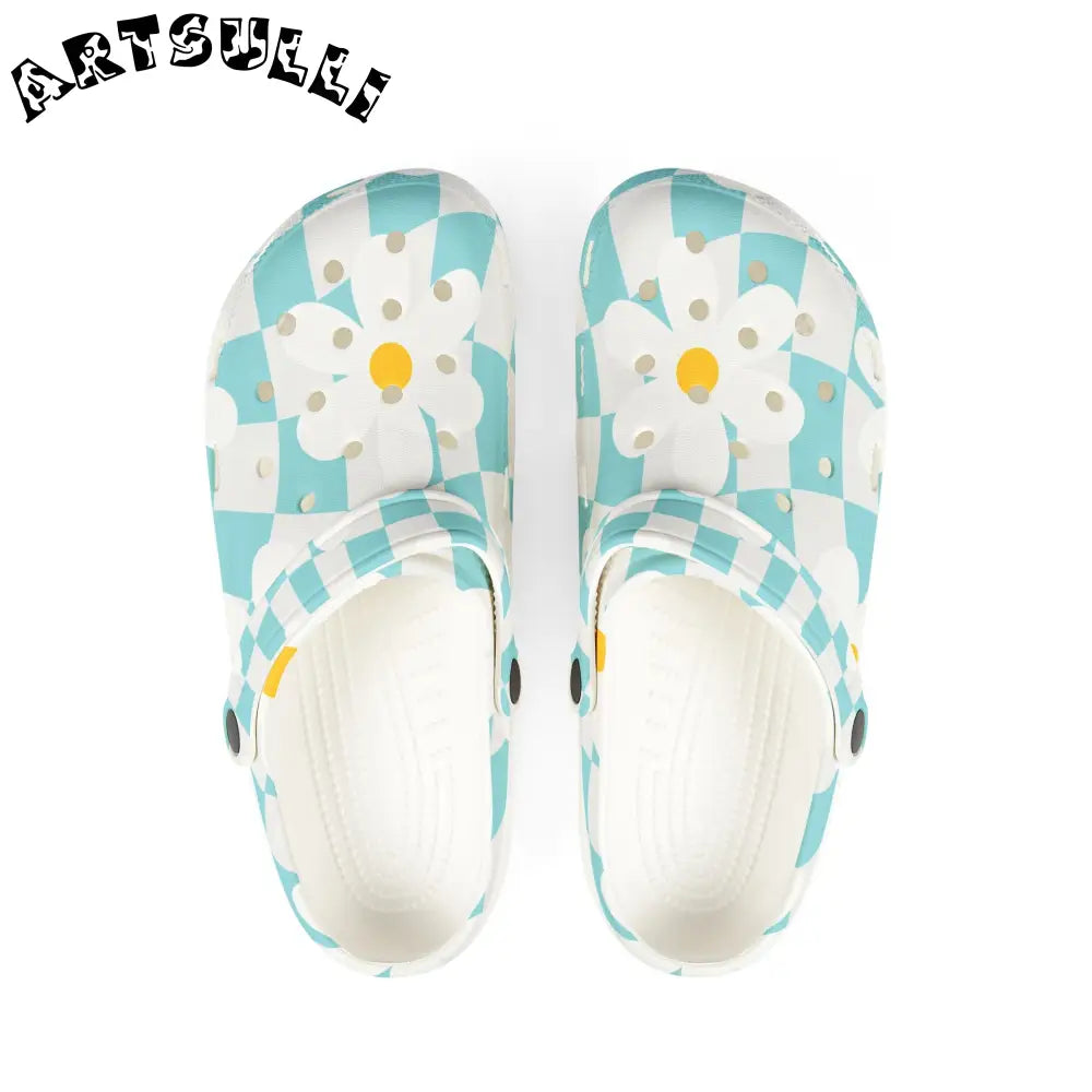 JAKKOUTTHEBXX Trippy Check Garden EVA Foam Rubber Shoes (AOP)