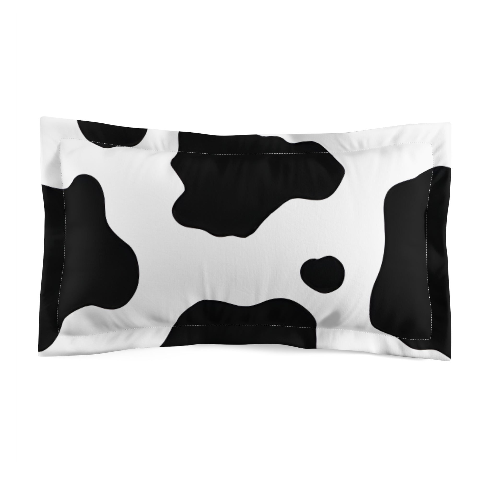Cow Print Focus Microfiber Pillow Sham, Artsulli - Art is Long, Life is Short, Home Decor, Size, King, , , , , 33713717788033