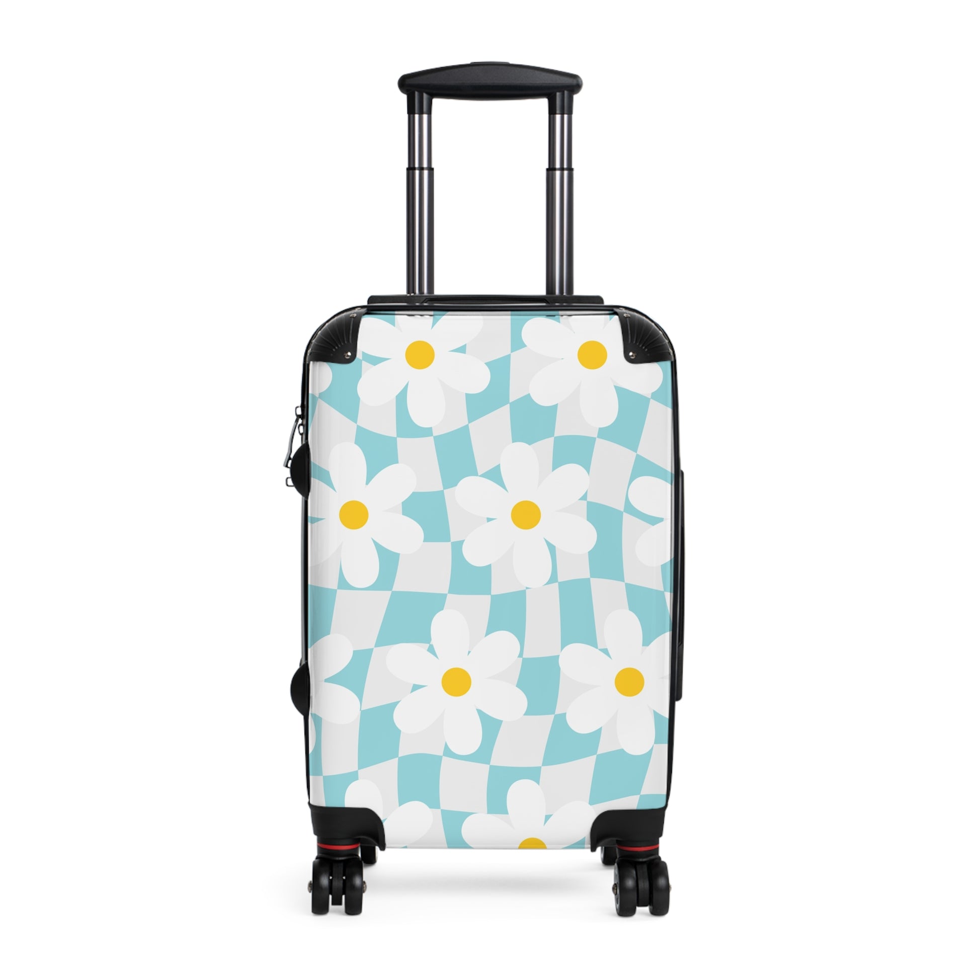 Trippy Check Garden Suitcase, Artsulli - Art is Long, Life is Short, Bags, Size, Small, Color, Black, , , 11582064599715046531