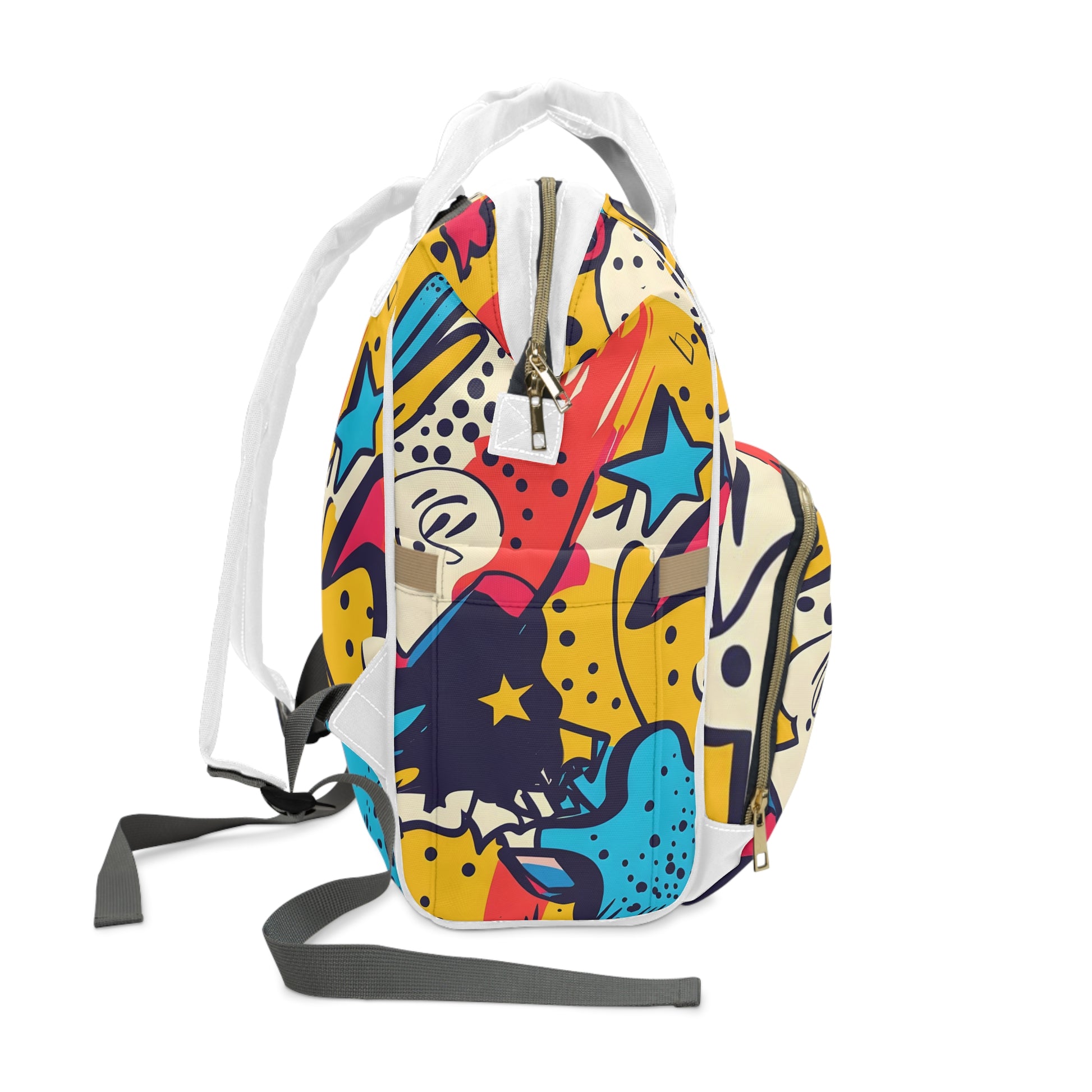 Comic x Pop Art Multifunctional Diaper Backpack, Artsulli - Art is Long, Life is Short, Bags, , , , , , , 
