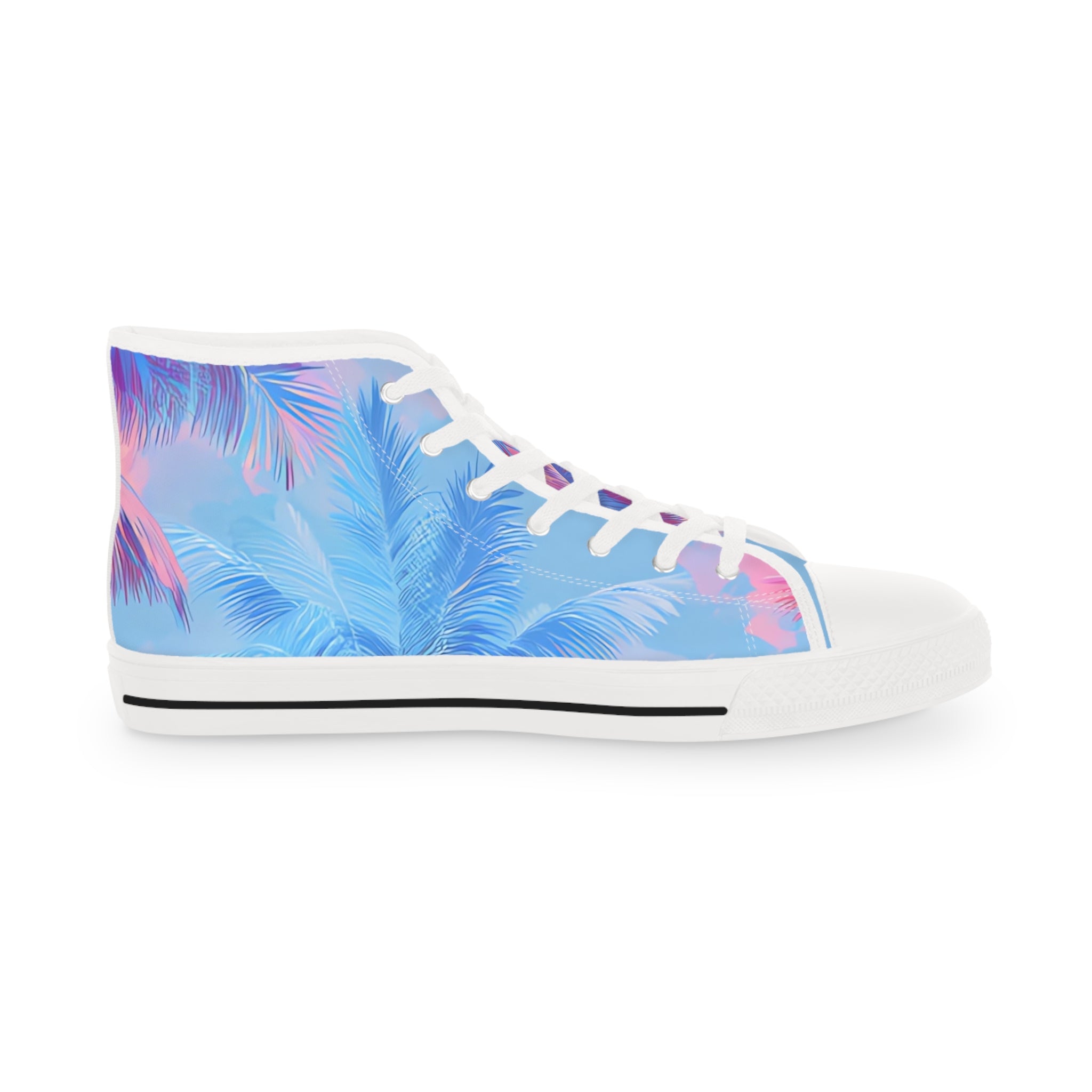 Ethereal Pastel Palms Men's High Top Sneakers, Artsulli - Art is Long, Life is Short, Shoes, , , , , , , 