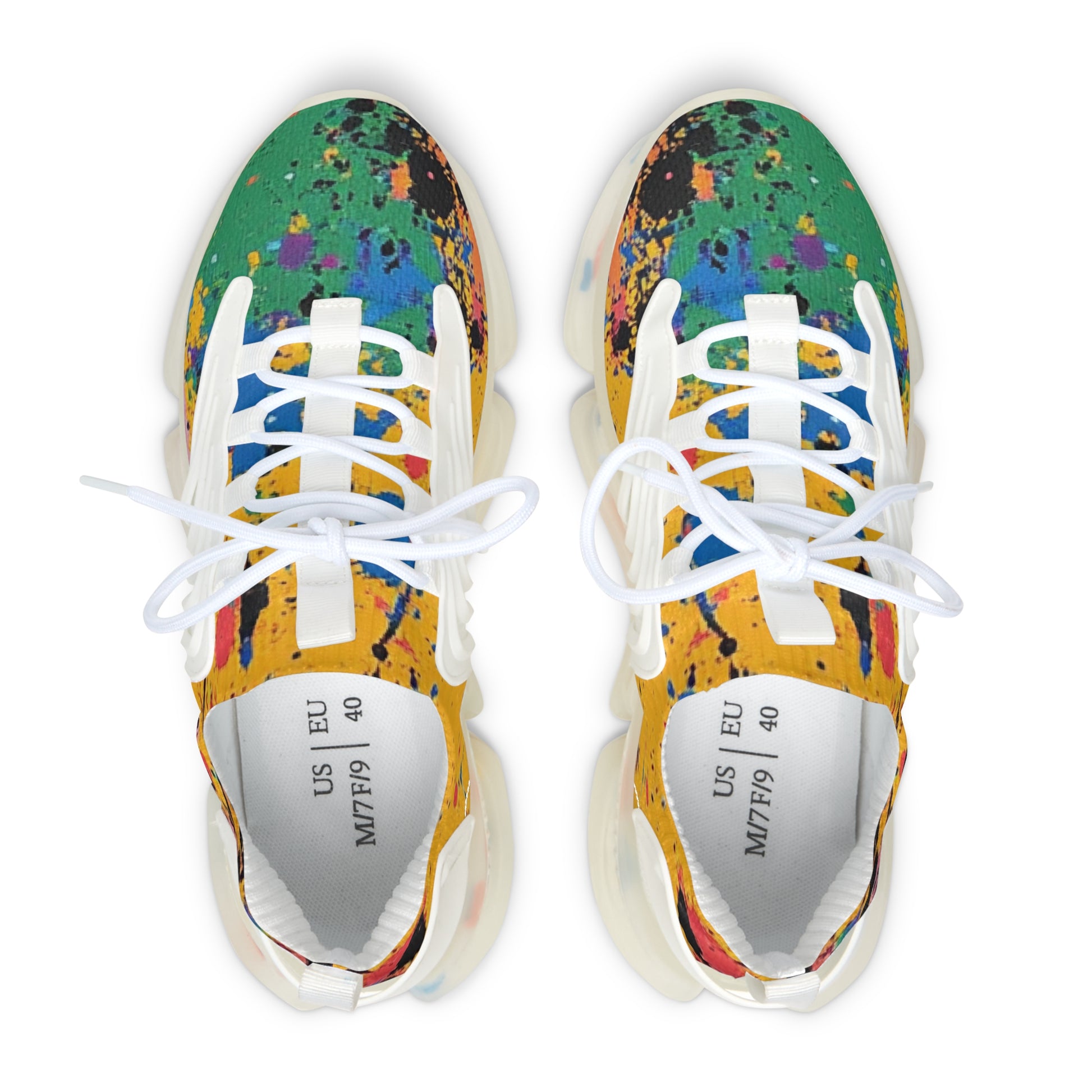 The Colors Of Paint Splatter Women's Mesh Sneakers, Artsulli - Art is Long, Life is Short, Shoes, , , , , , , 