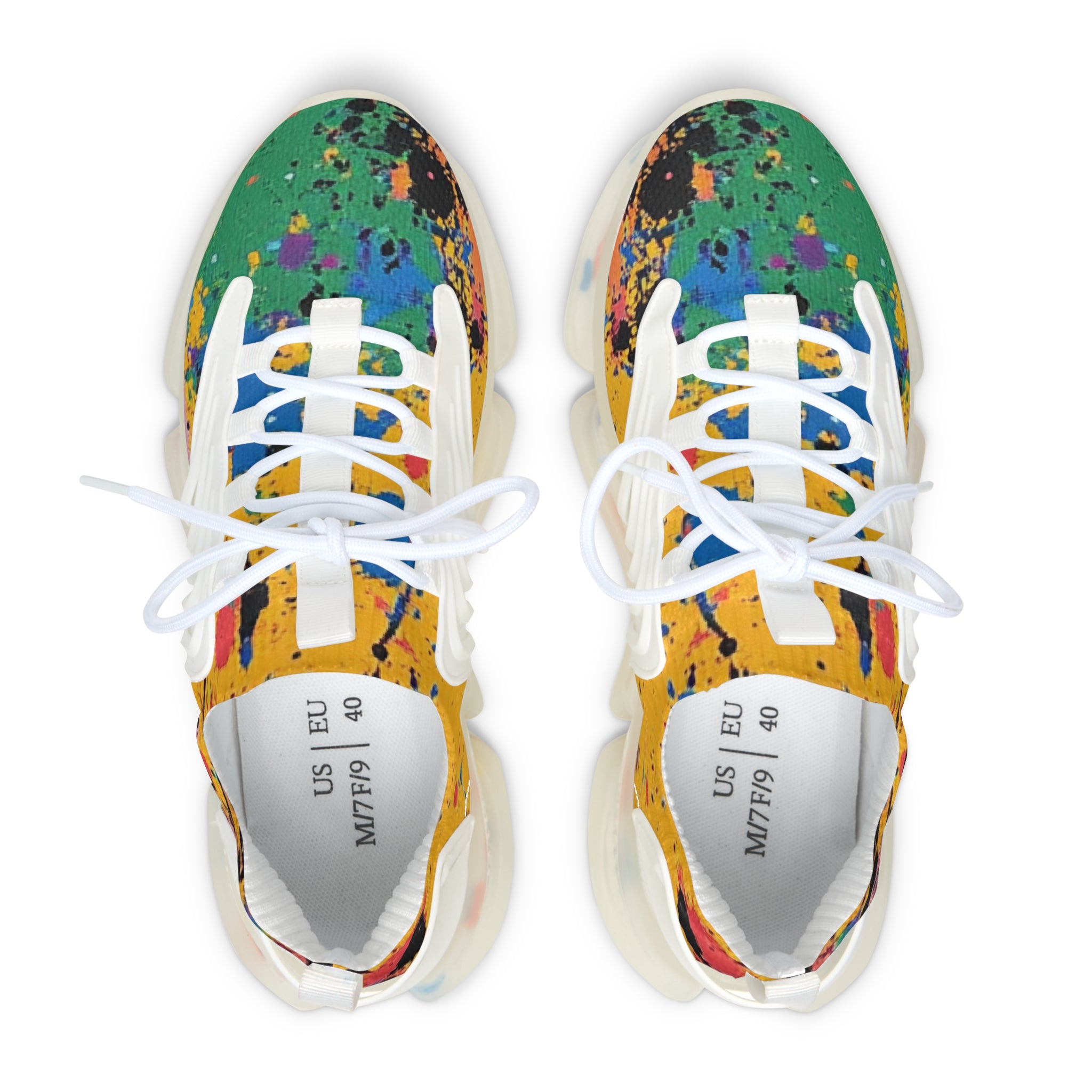 The Colors Of Paint Splatter Women's Mesh Sneakers, Artsulli - Art is Long, Life is Short, Shoes, , , , , , , 