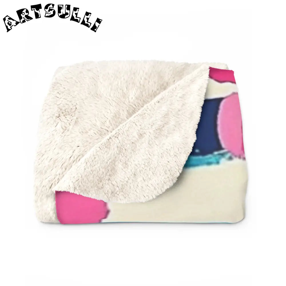 JAKKOUTTHEBXX Dayglo Floral Stripes Multi-Color Sherpa Fleece