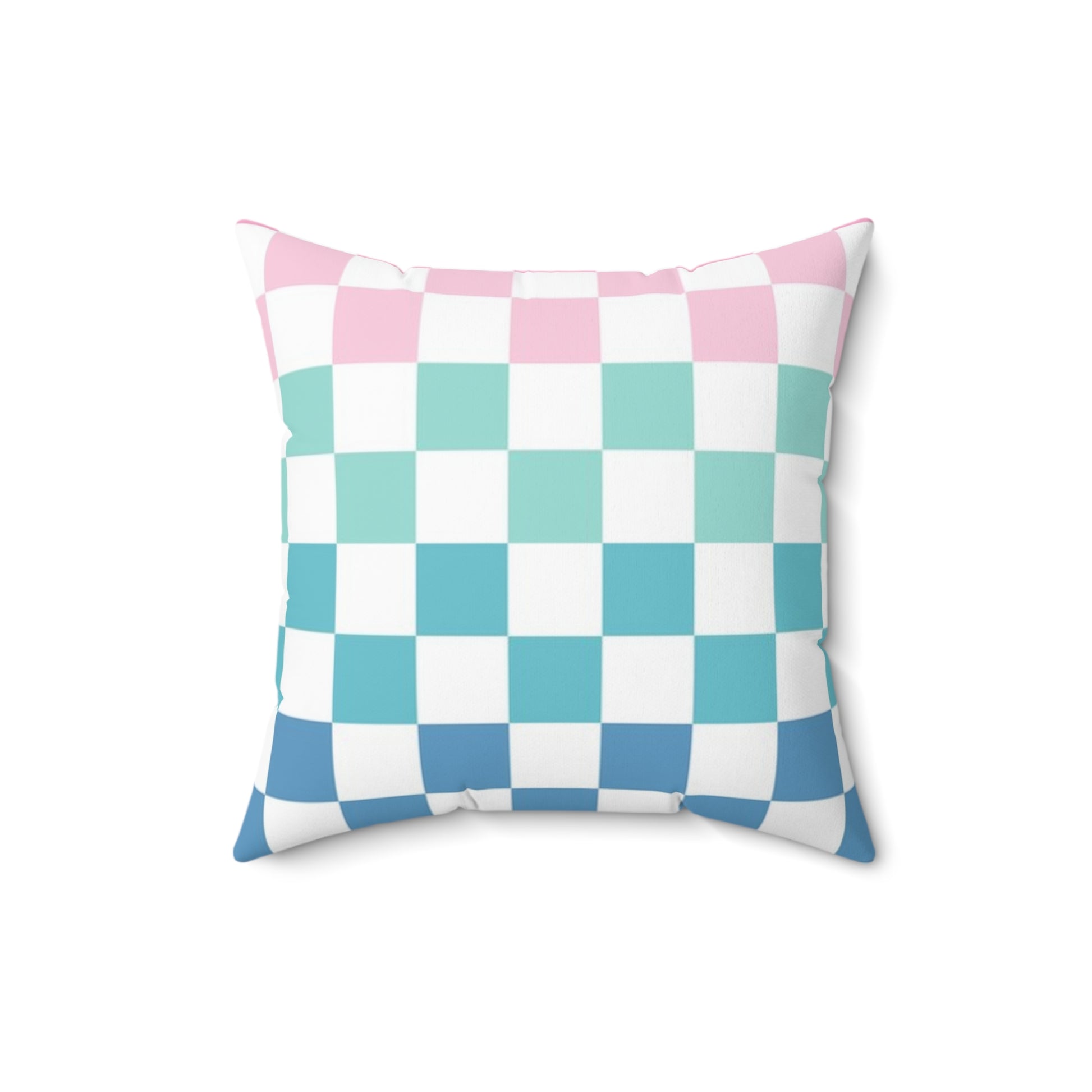 Vaporwave Rainbow  Checkerboard Multi-Color Spun Polyester Square Pillow, Artsulli - Art is Long, Life is Short, Home Decor, Size, 16" × 16", , , , , 27374878713920053263