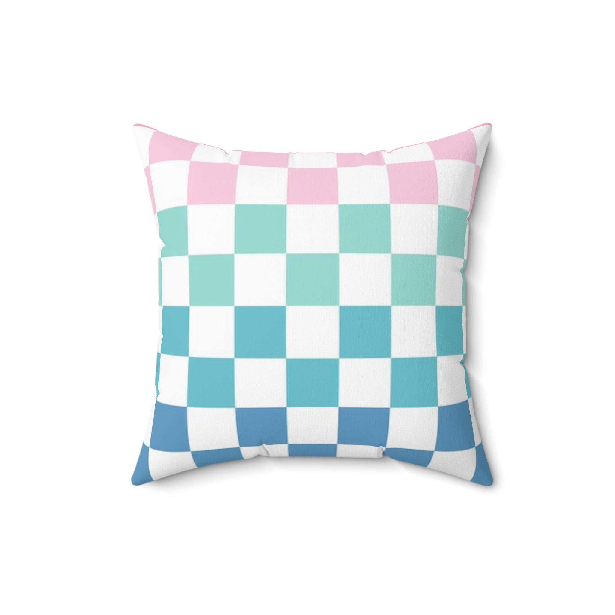 Vaporwave Rainbow  Checkerboard Multi-Color Spun Polyester Square Pillow, Artsulli - Art is Long, Life is Short, Home Decor, Size, 16" × 16", , , , , 27374878713920053263