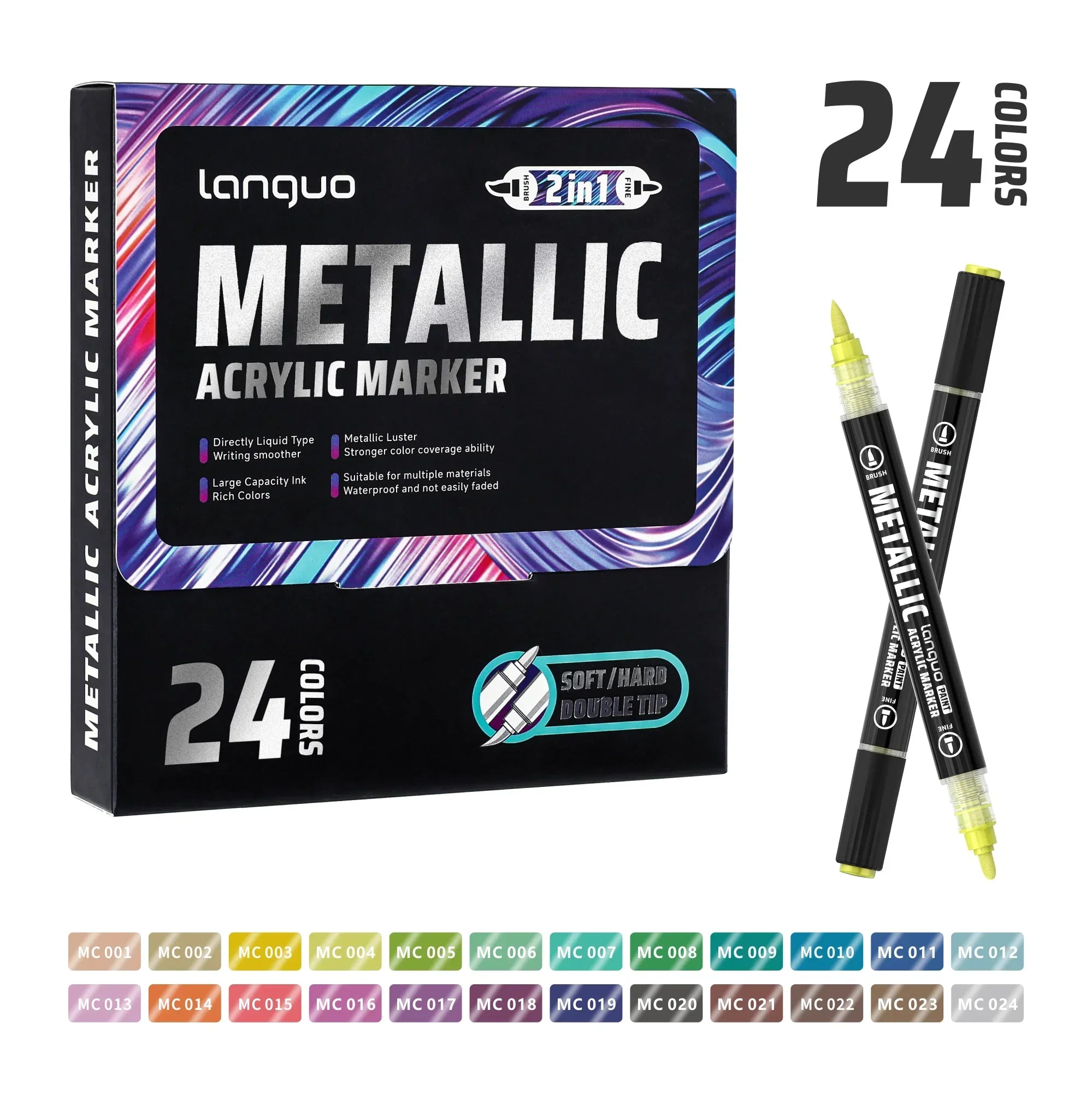 Buy The Best By Artsulli - Art is Long Life Short - LanGuo 12/24/48Color Dual Tip Acrylic Paint Marker Set Professional Artist Drawing Pens