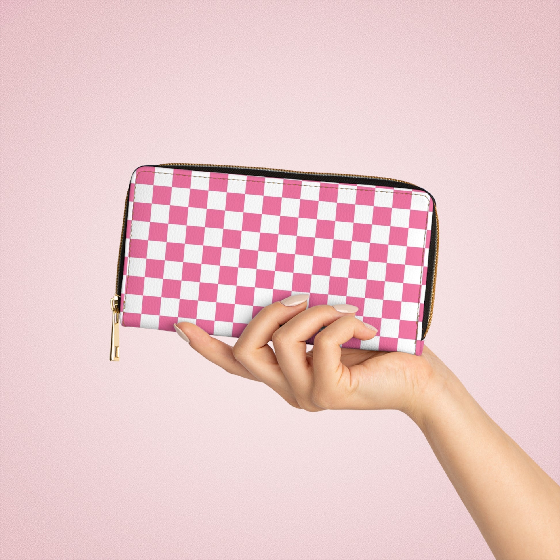Yuyushiki Pink Check Zipper Wallet, Artsulli - Art is Long, Life is Short, Accessories, , , , , , , 