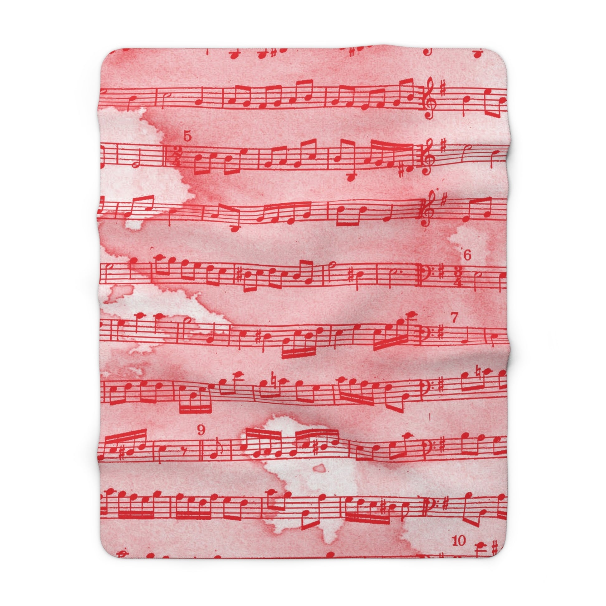 Drip Spill Type Beat Sheet Music Red Sherpa Fleece Blanket, Artsulli - Art is Long, Life is Short, Home Decor, Size, 60" × 80", , , , , 98709398024560126183