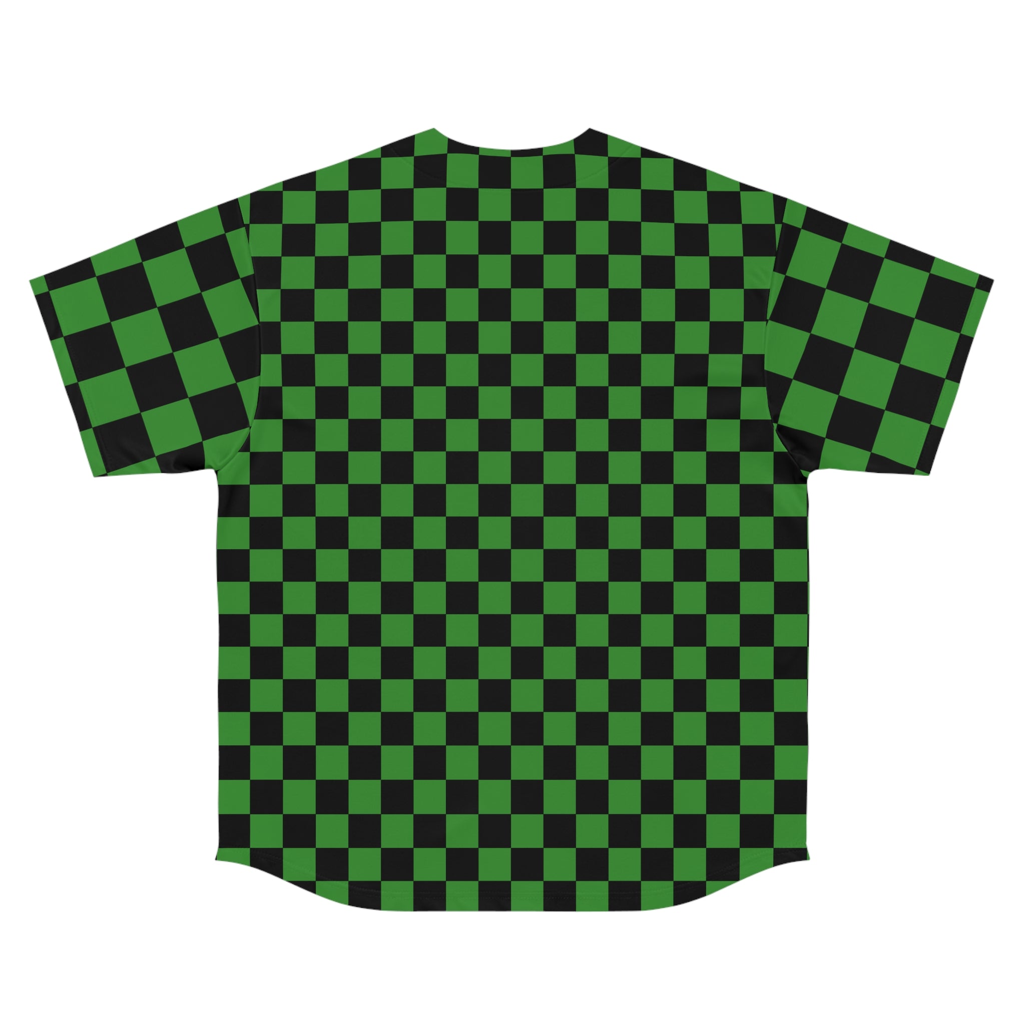 Checkerboard II Green and Black Men's Baseball Jersey (AOP), Artsulli - Art is Long, Life is Short, All Over Prints, , , , , , , 