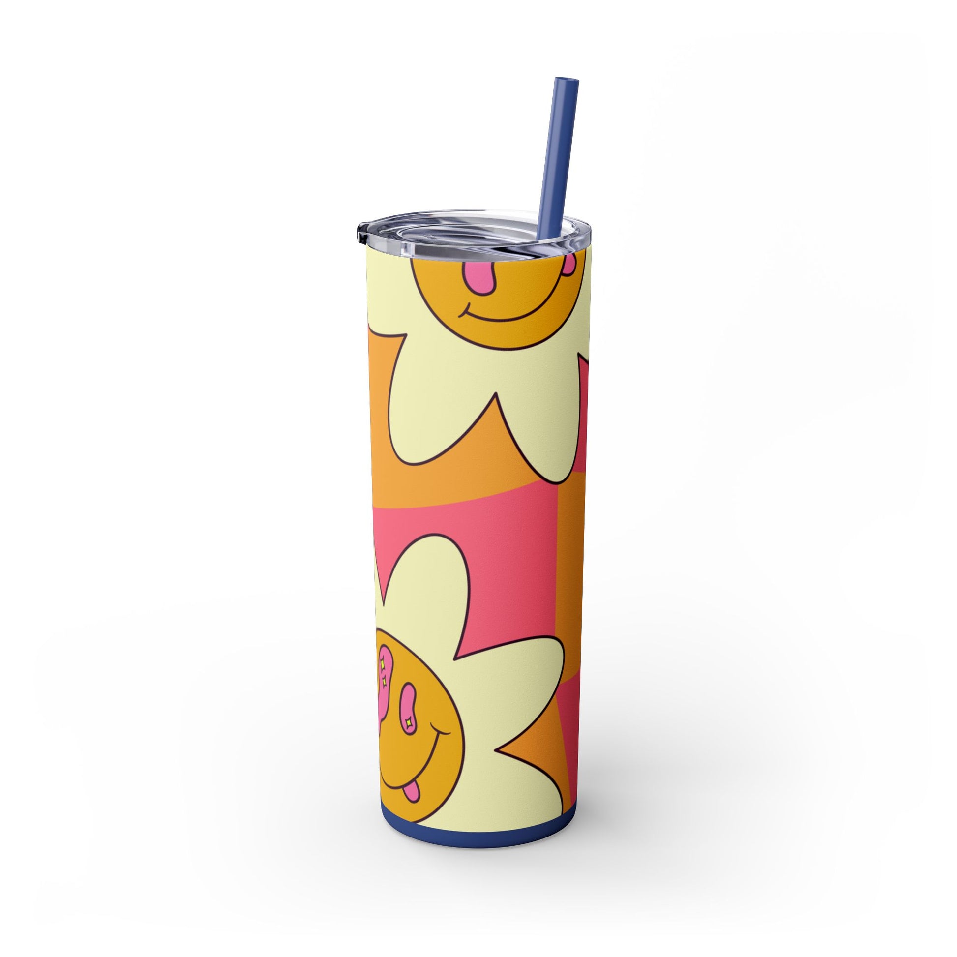 Trippy Sour Face Rave Skinny Tumbler with Straw, 20oz, Artsulli - Art is Long, Life is Short, Mug, , , , , , , 