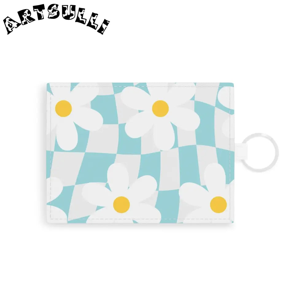 JAKKOUTTHEBXX Trippy Check Garden Saffiano Leather Card Holder