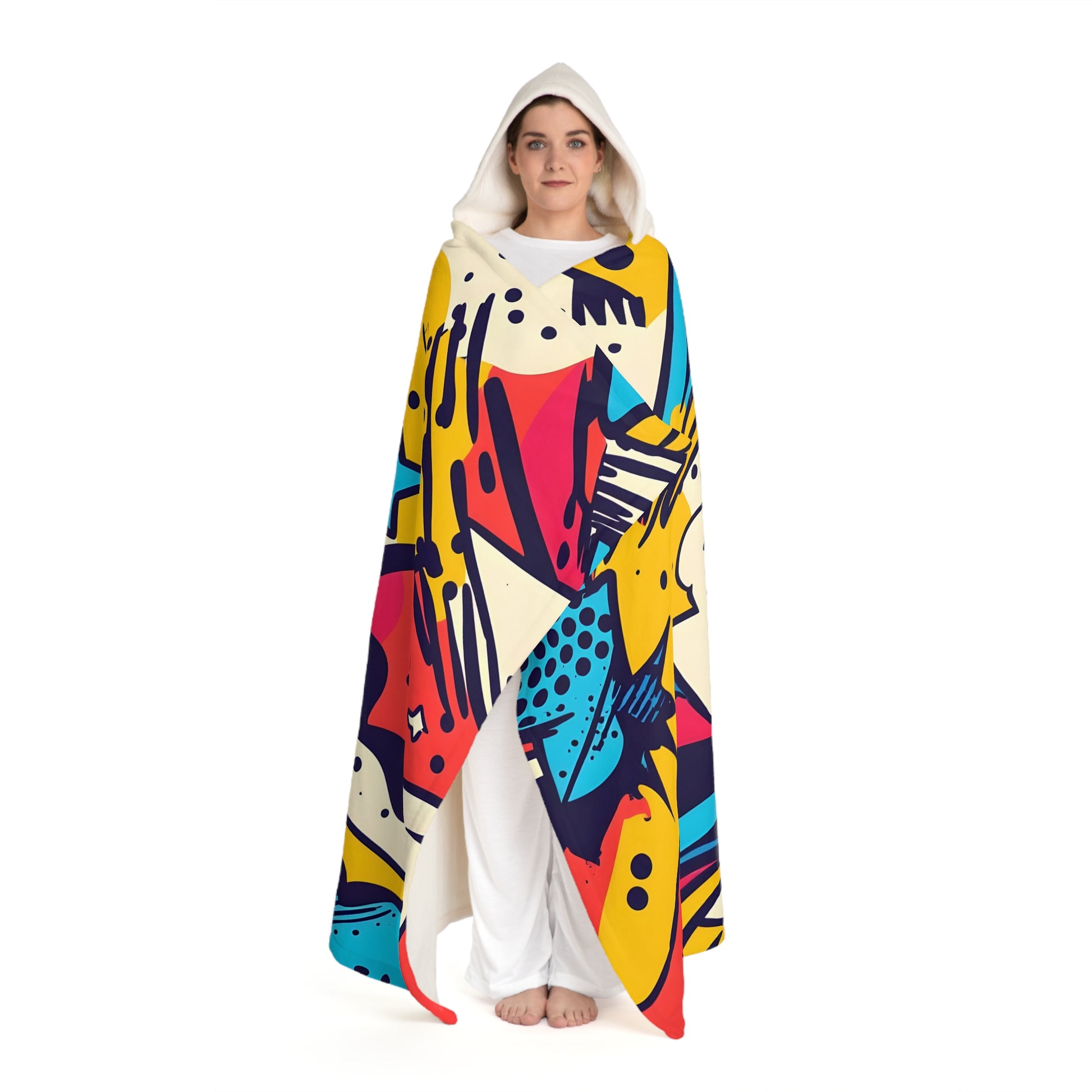 Comic x Pop Art Hooded Sherpa Fleece Blanket, Artsulli - Art is Long, Life is Short, All Over Prints, , , , , , , 