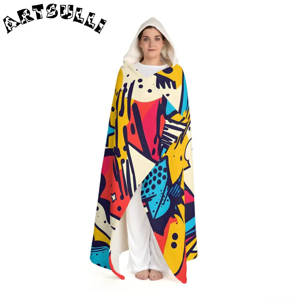 JAKKOUTTHEBXX Comic x Pop Art Hooded Sherpa Fleece Blanket