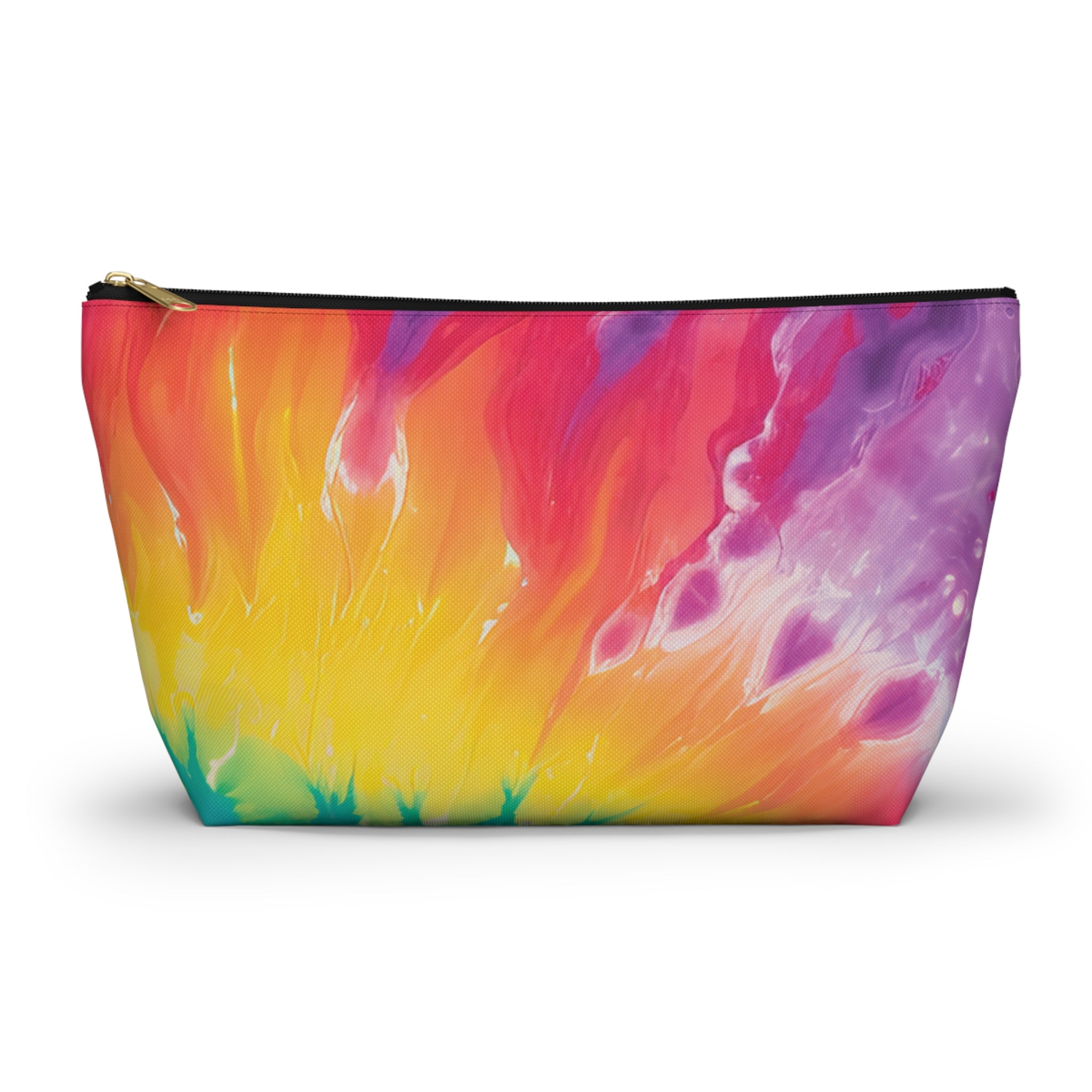 Tie Dye Accessory Pouch w T-bottom, Artsulli - Art is Long, Life is Short, Bags, Size, Large, Color, Black zipper, , , 24243783000917025965