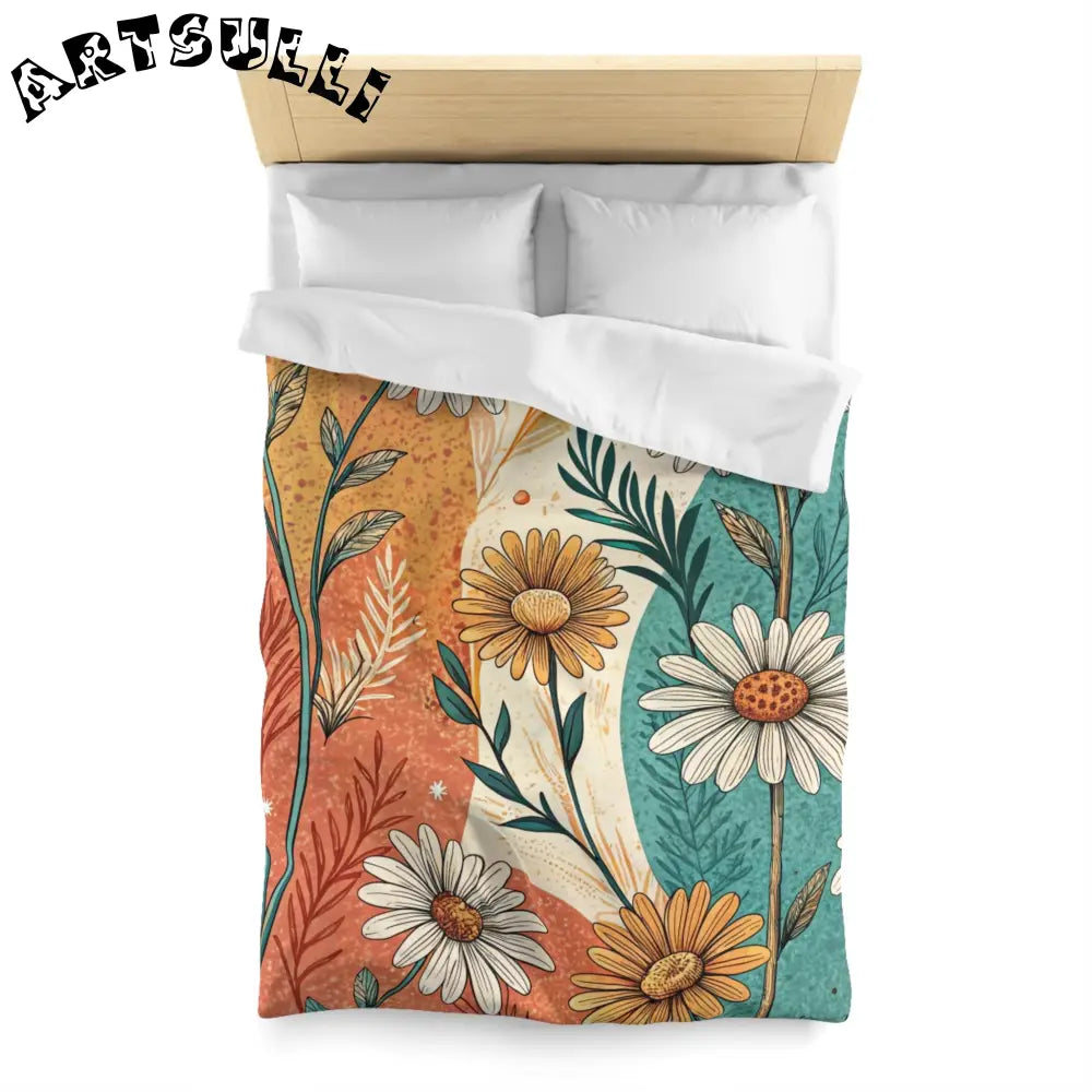 JAKKOUTTHEBXX Retro Daisy Dream Microfiber Duvet Cover JAKKOUTTHEBXX