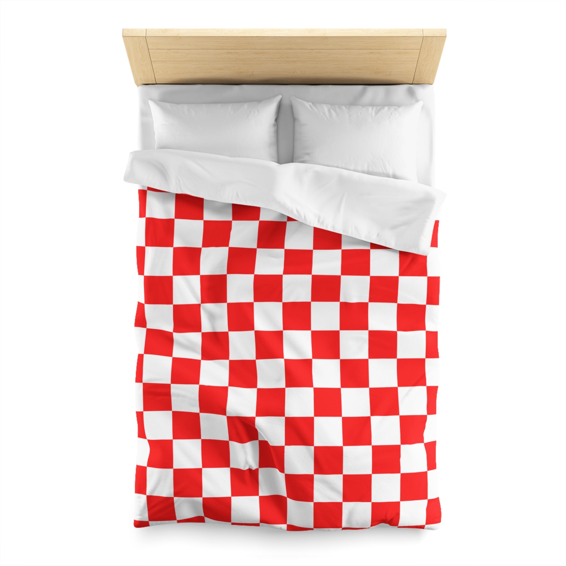 Checkerboard Red and White Microfiber Duvet Cover, Artsulli - Art is Long, Life is Short, Home Decor, , , , , , , 