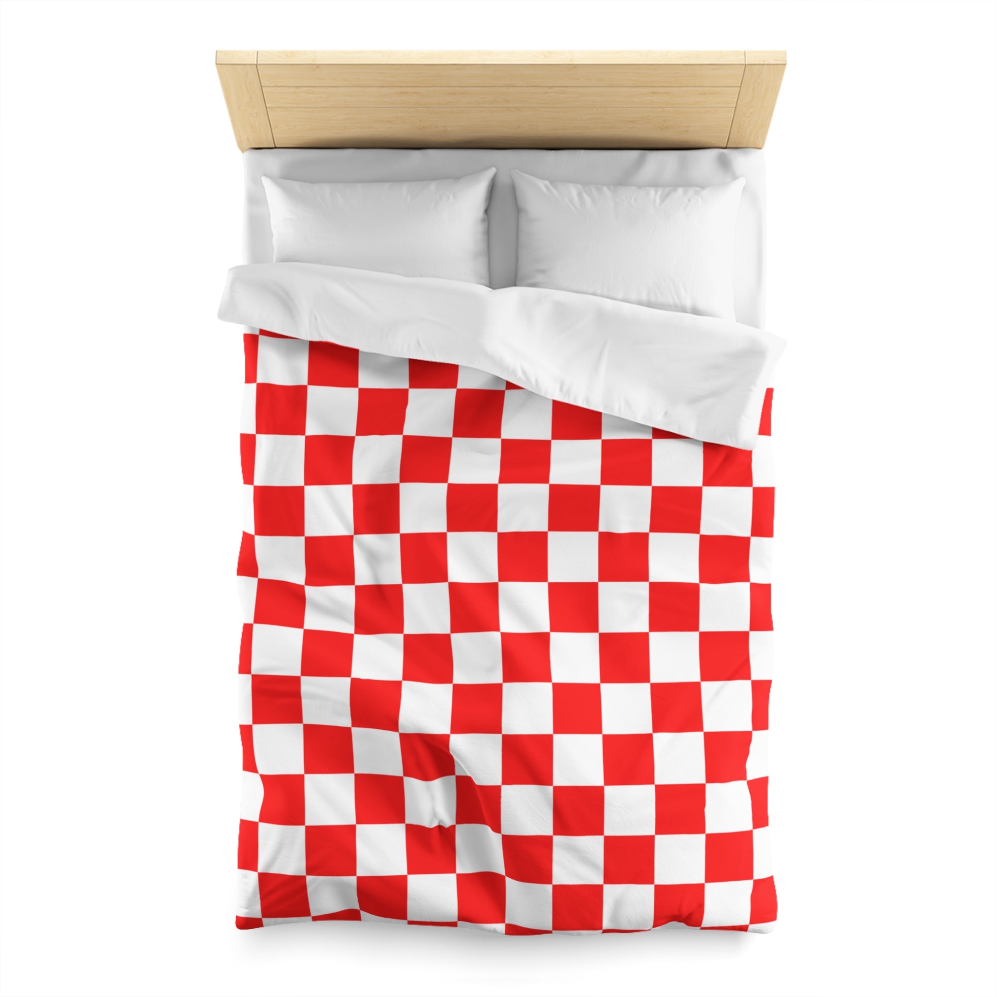 Checkerboard Red and White Microfiber Duvet Cover, Artsulli - Art is Long, Life is Short, Home Decor, , , , , , , 
