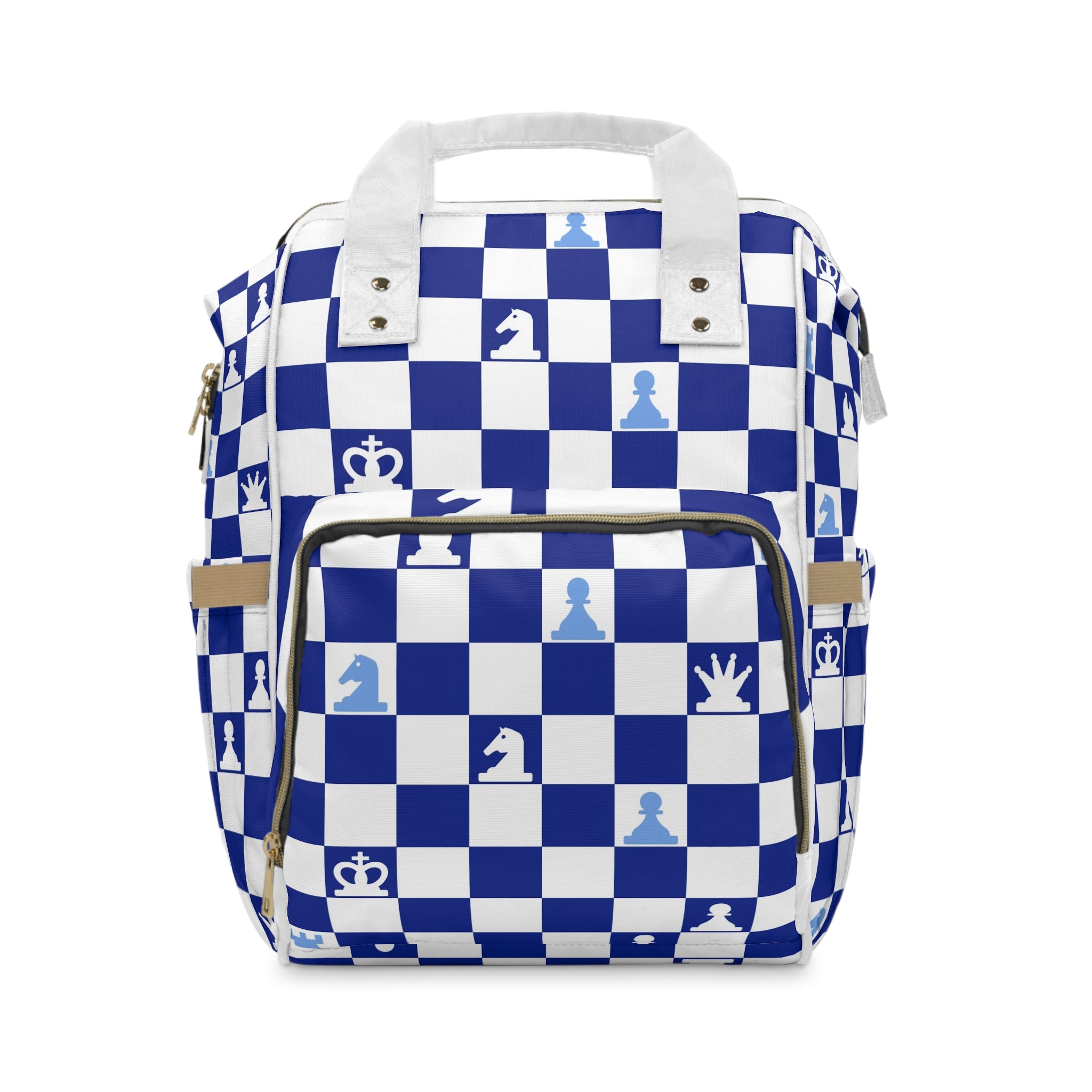 Chessboard Navy Blue Multifunctional Diaper Backpack, Artsulli - Art is Long, Life is Short, Bags, Size, 15.0" × 10.8" × 6.7'', , , , , 90993488083419170241