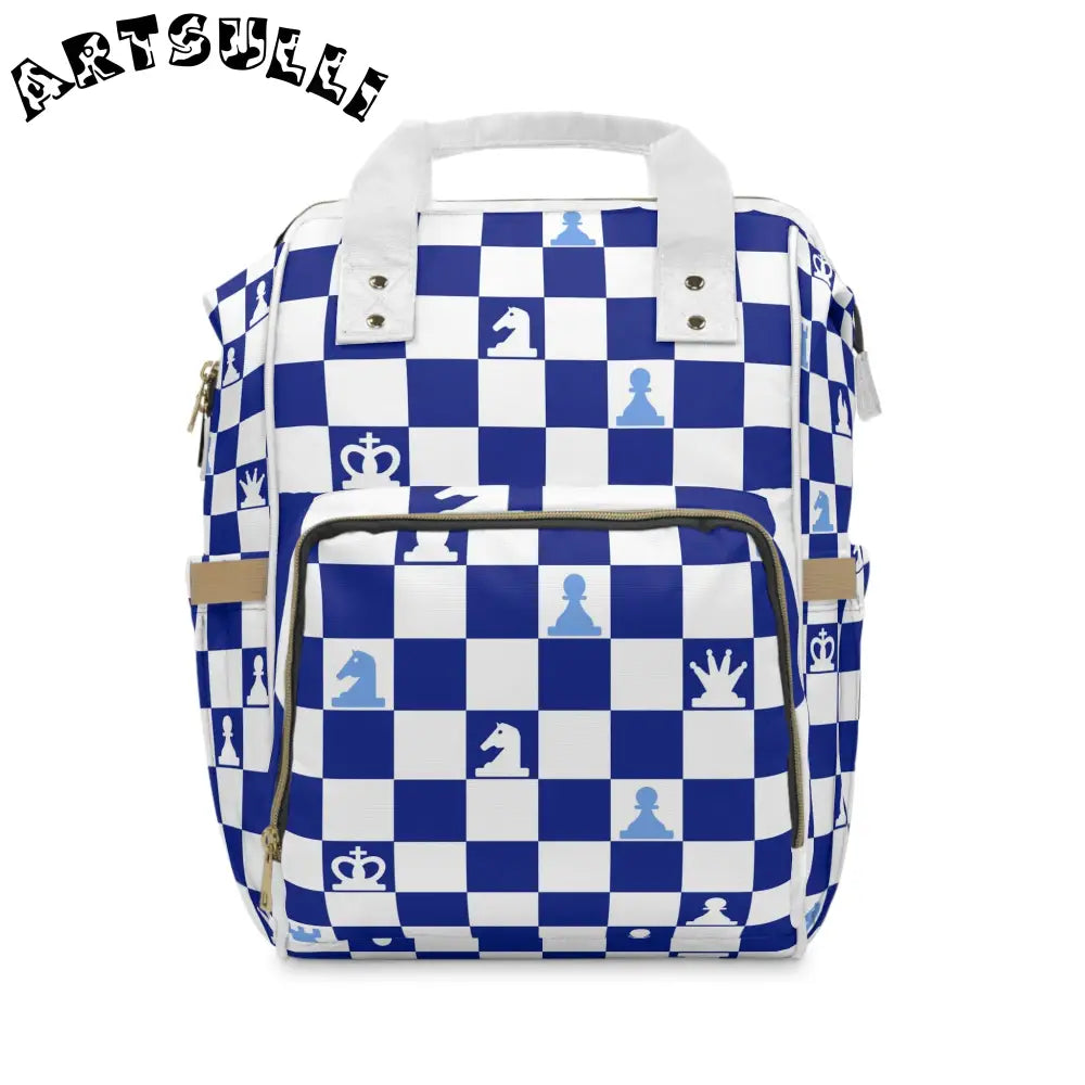 JAKKOUTTHEBXX Checkerboard Chess Diaper Backpack with Pocket Displays 2025