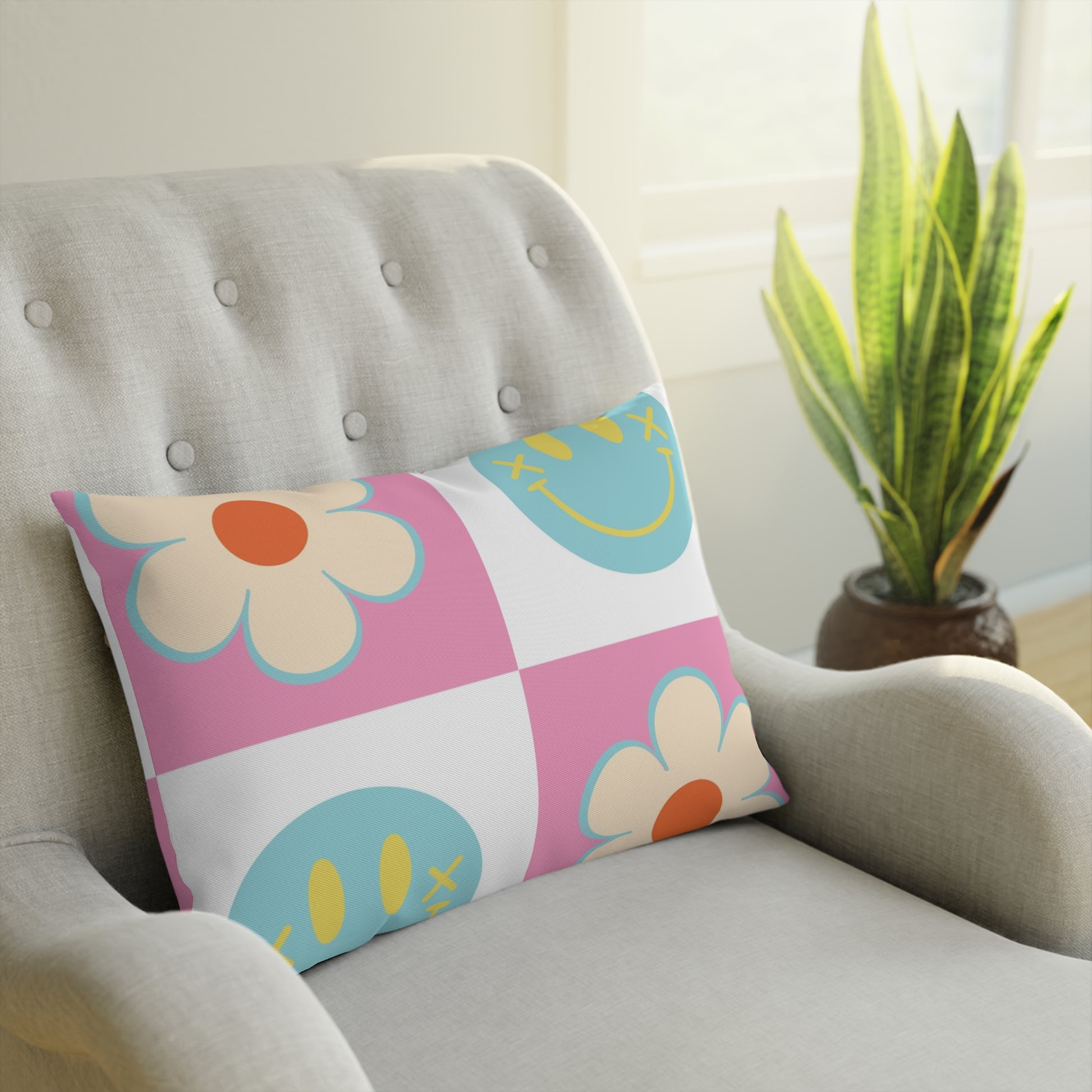 Madotsukis Grin Bloom Cushion, Artsulli - Art is Long, Life is Short, Home Decor, , , , , , , 