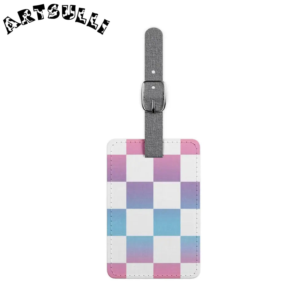 JAKKOUTTHEBXX Vaporwave Check Saffiano Polyester Luggage Tag