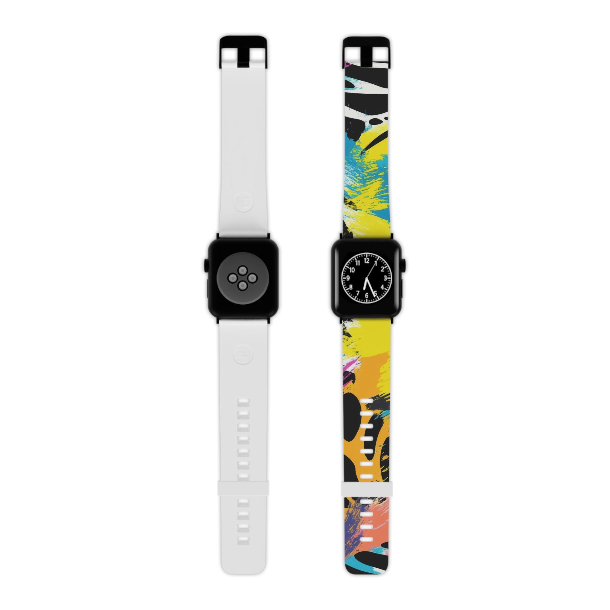 Zebra Stripes x Leopard Print x Paint Splatter Multi-Color Watch Band for Apple Watch, Artsulli - Art is Long, Life is Short, Accessories, Size, 8'' × 0.75'' / 42 - 44 mm, Color, Black, , , 17928952501837