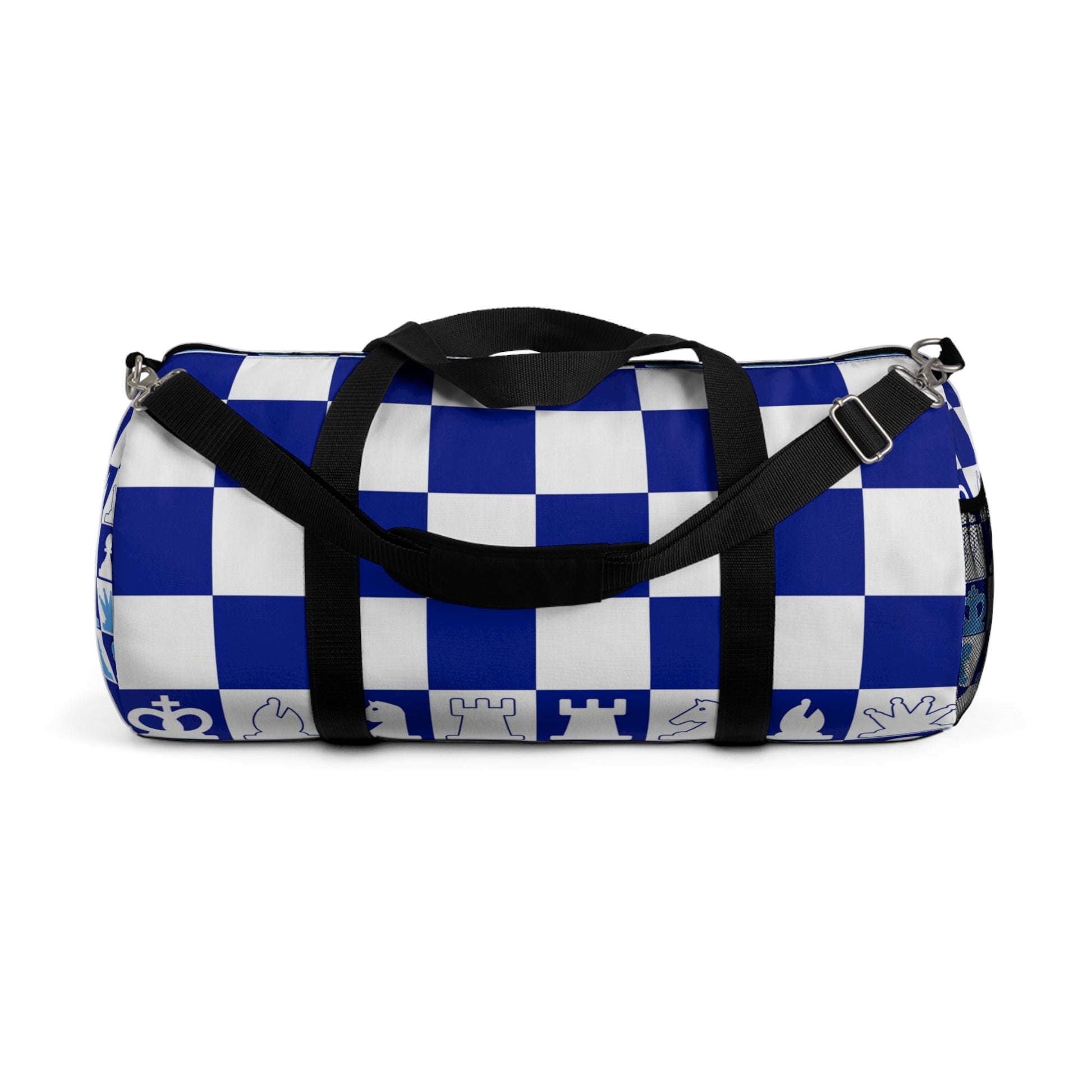 Chessboard Royal Blue & Navy Blue Duffel Bag, Artsulli - Art is Long, Life is Short, Bags, Size, Large, , , , , 18879969005195670199