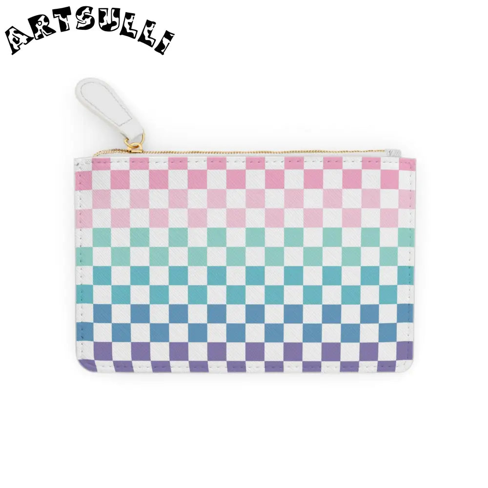 JAKKOUTTHEBXX Vaporwave Rainbow Checkerboard Multi-Color Mini Clutch