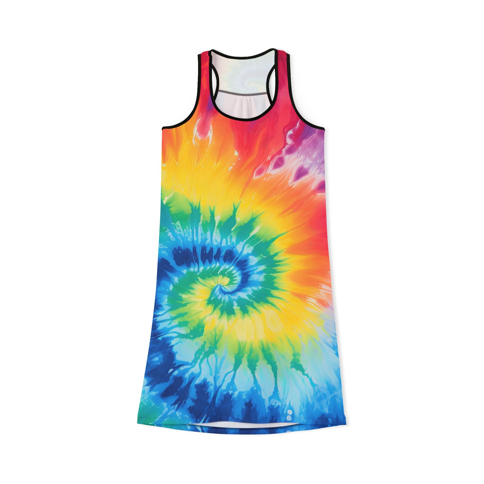 Tie Dye Women's Racerback Dress (AOP), Artsulli - Art is Long, Life is Short, Tank Top, Size, XS, Color, Black, , , 72329802251091555225