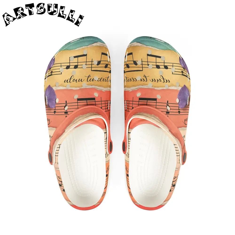 JAKKOUTTHEBXX Colorful Musical Abstract EVA Foam Clogs 2025