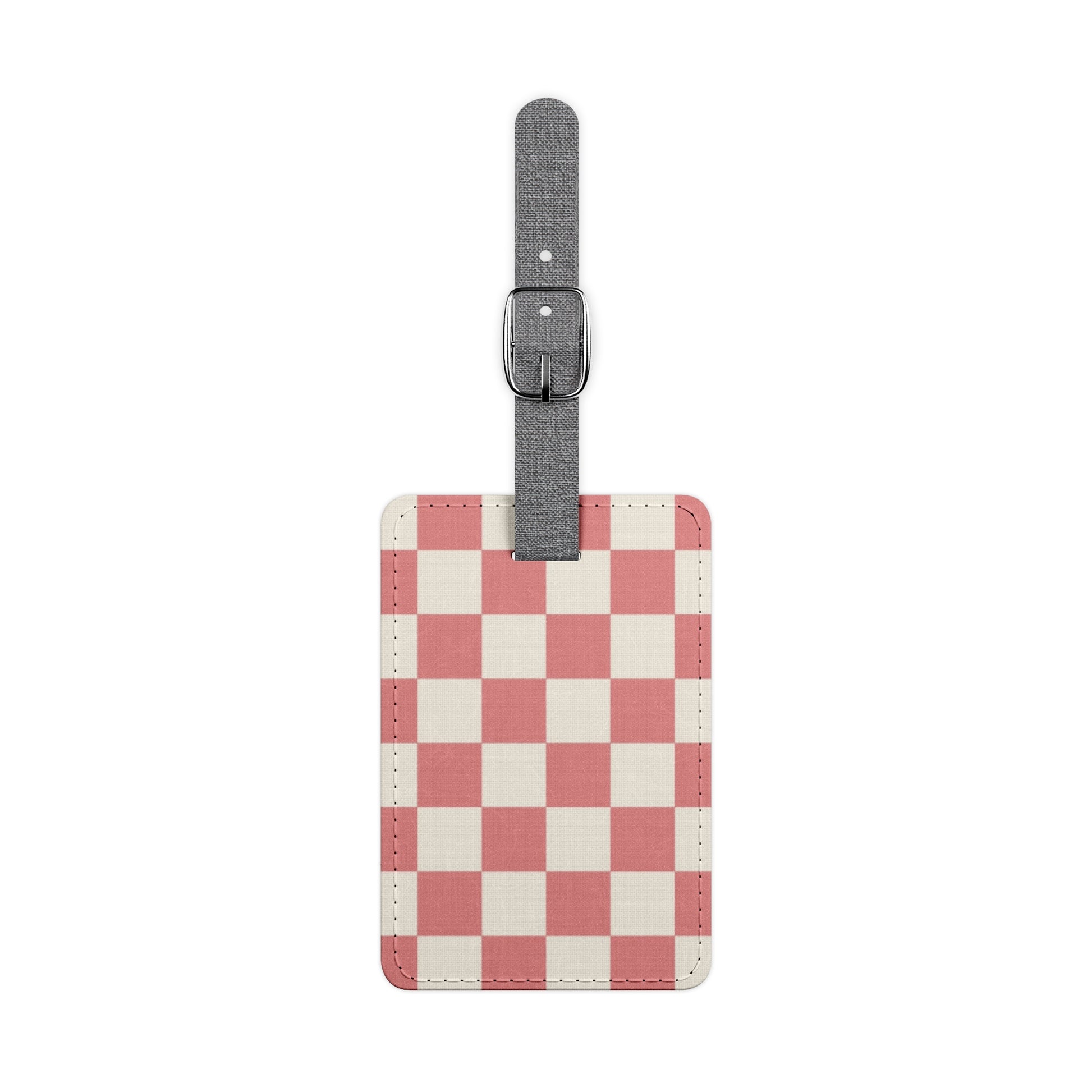 Retro Checkered Grassland Sprites Saffiano Polyester Luggage Tag, Rectangle, Artsulli - Art is Long, Life is Short, Accessories, Size, One size, Shape, Rectangle, , , 22530443286470904541