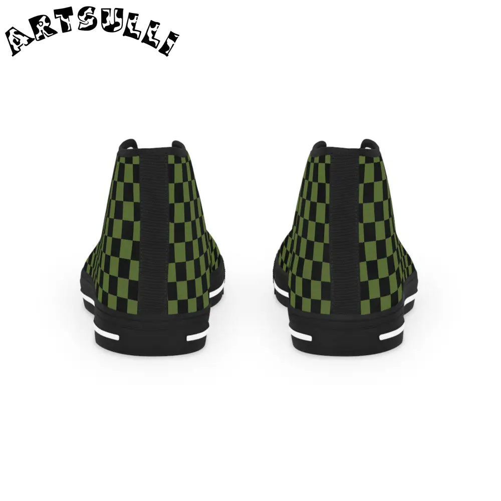 JAKKOUTTHEBXX Checkerboard II Olive Green and Black Men’s High Top